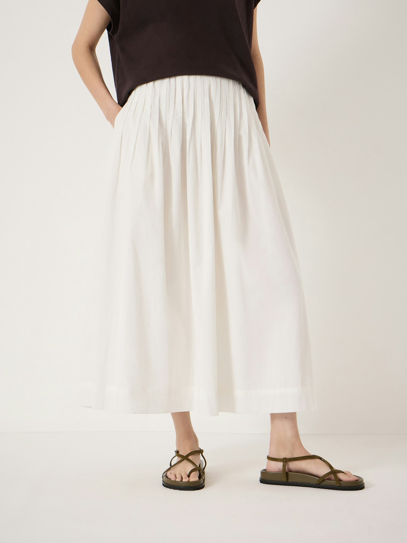 014443-0001-02 Maddie Pleated Cotton Voile Midi Skirt