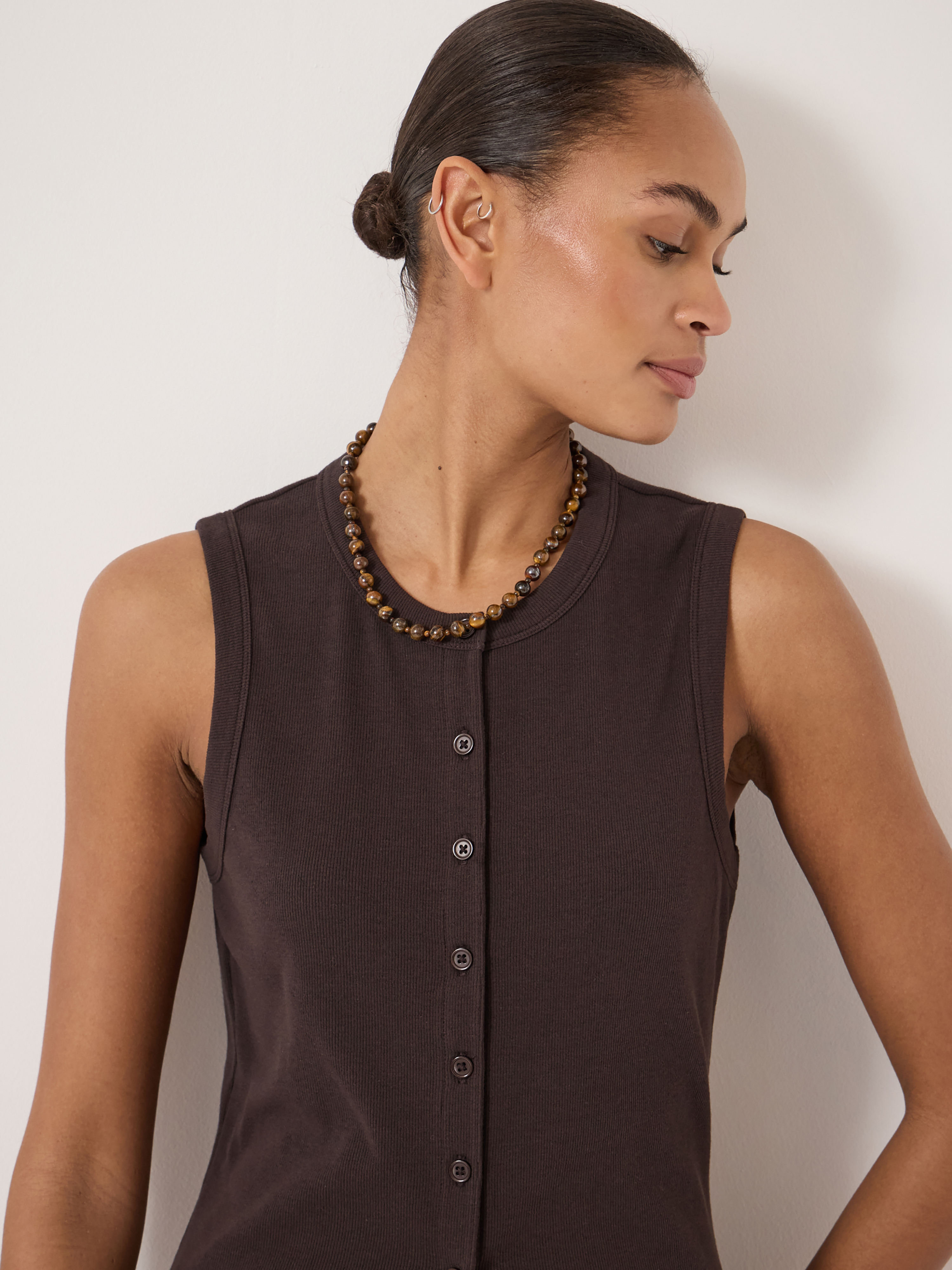 Ayana Button Ribbed Vest