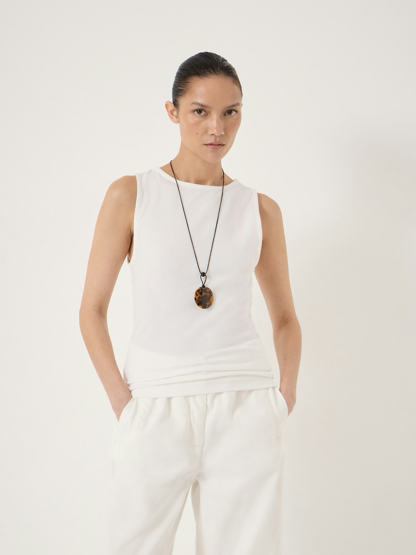 014916-0001-01 Micah Slash Neck Cotton Ribbed Vest