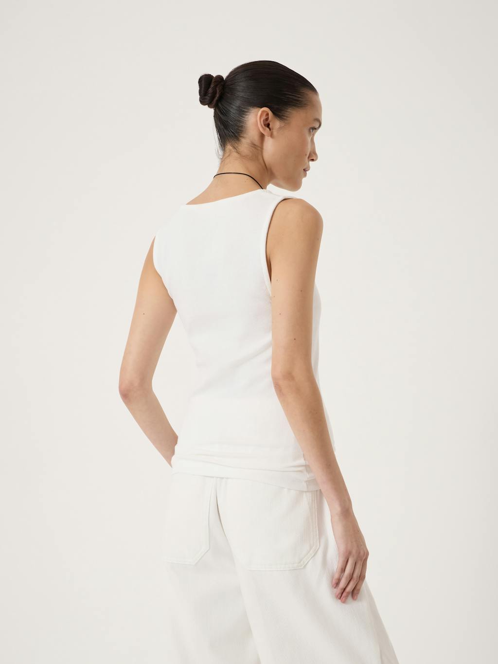 014916-0001-03 Micah Boat Neck Cotton Ribbed Vest