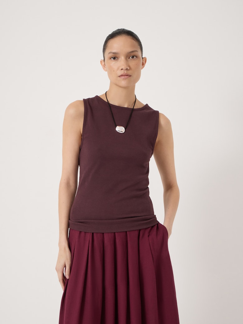 Micah Slash Neck Cotton Ribbed Vest