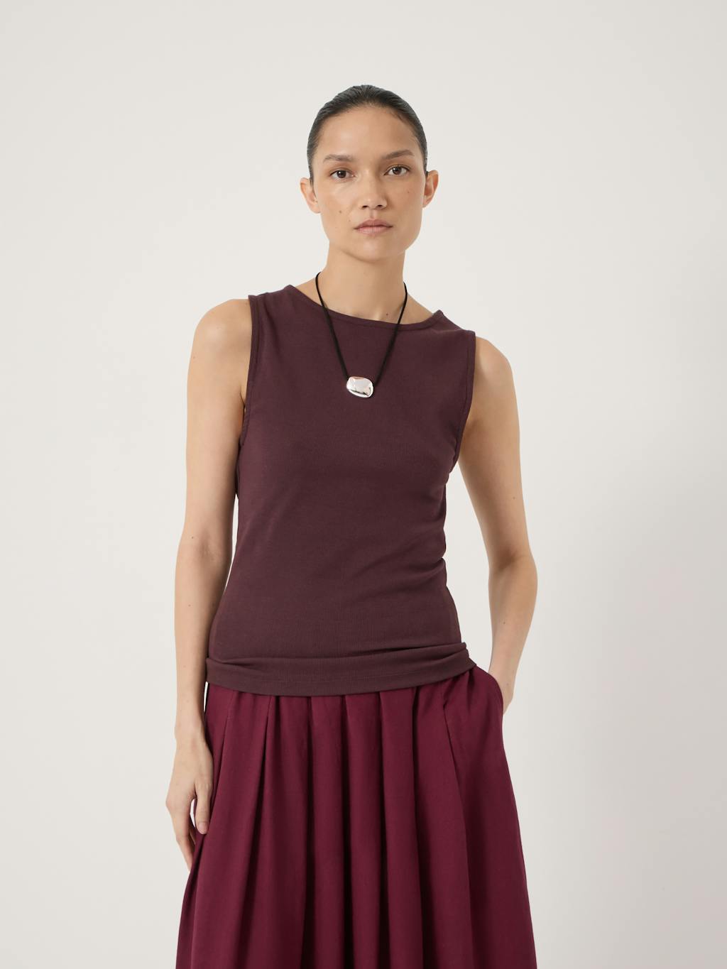 014916-1312-01 Micah Boat Neck Cotton Ribbed Vest