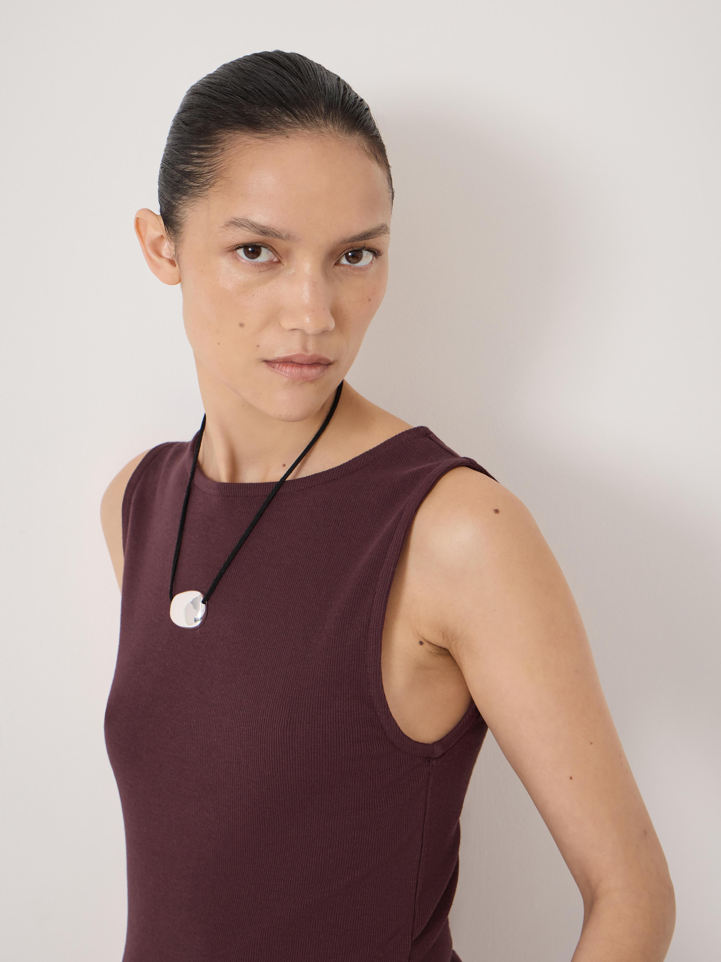 Micah Boat Neck Cotton Ribbed Vest