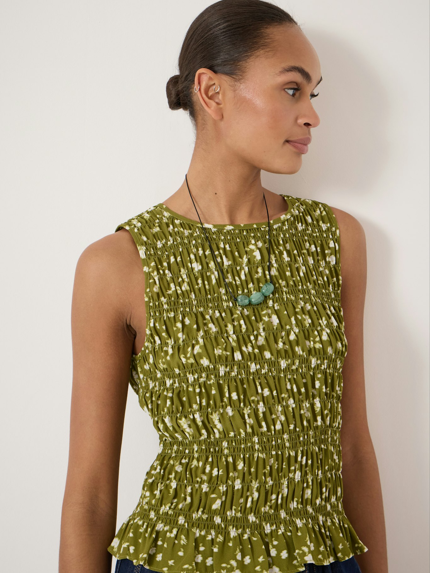 015299-4897-04 Shirred Chiffon Top