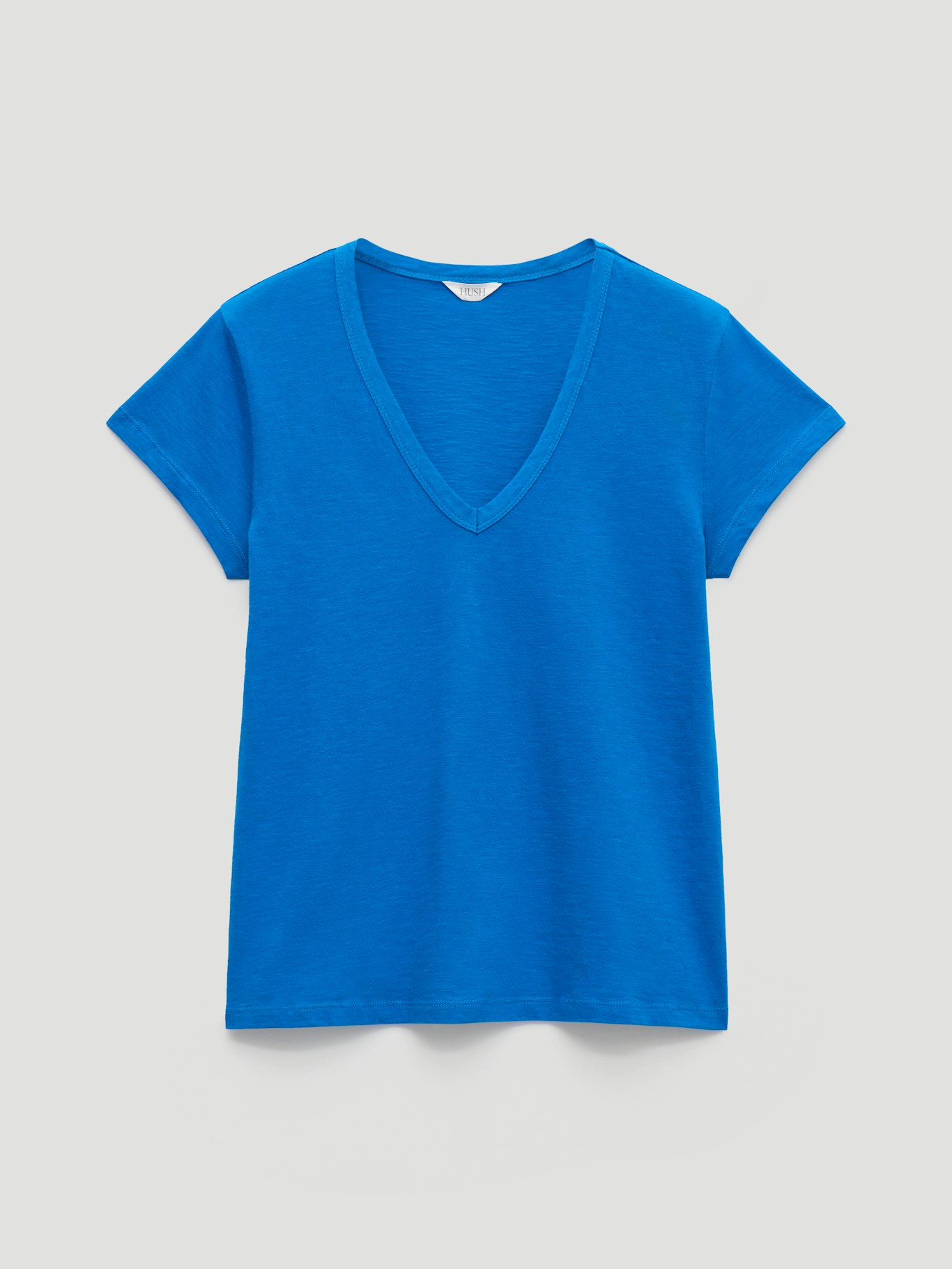 014925-1749-07 Slim Fit Slub Cotton V Neck T-Shirt