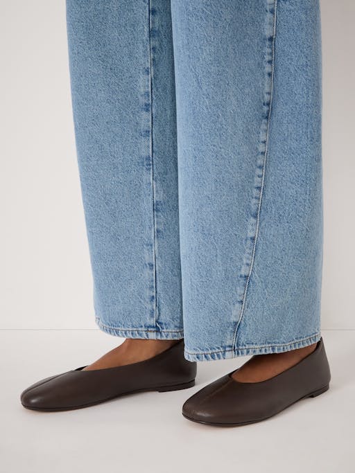 Bertie Round Toe Leather Ballet Flats