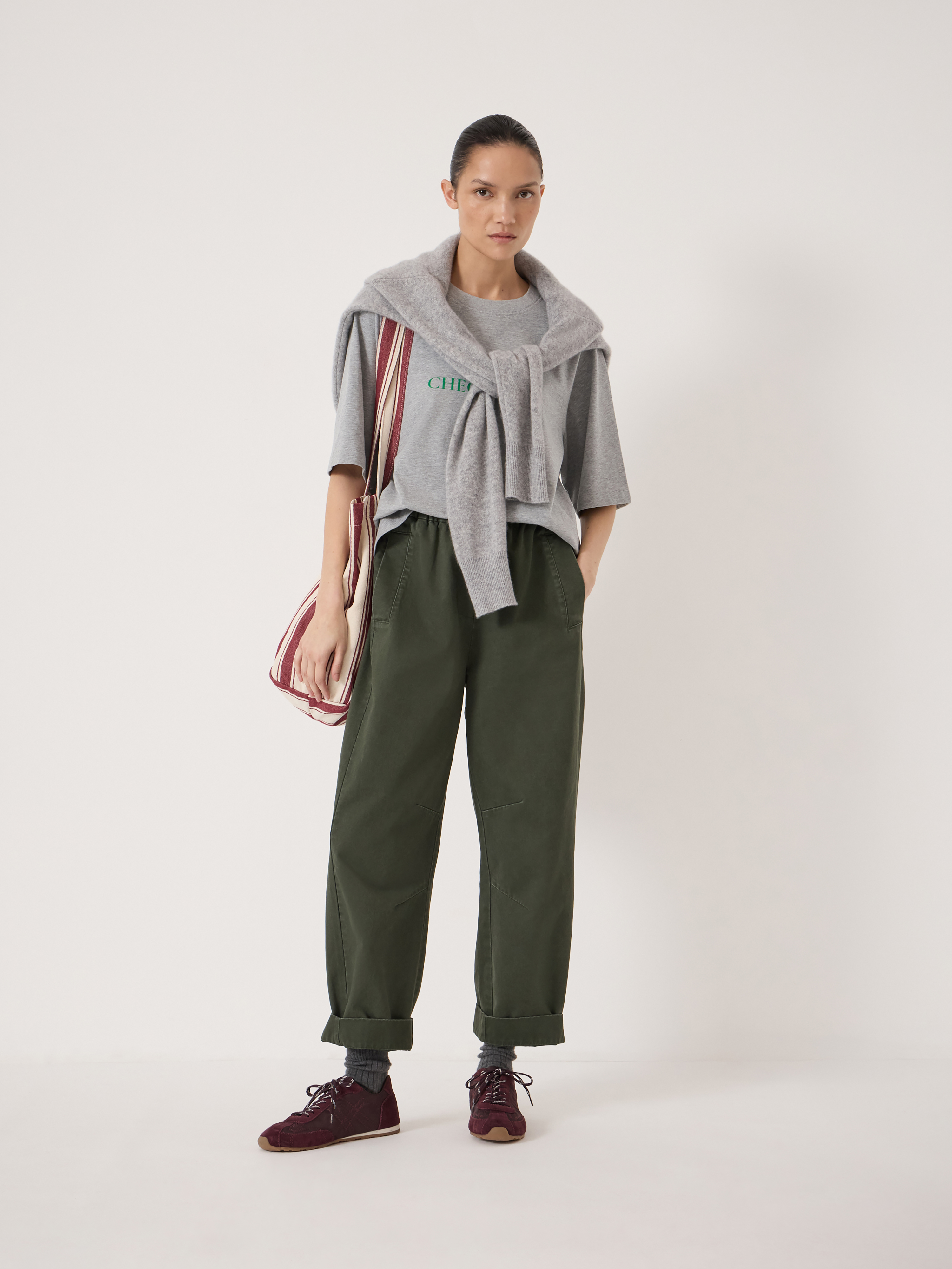 Jack Barrel Leg Pull On Trousers