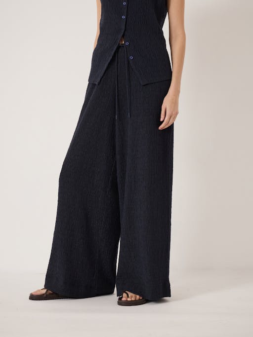 Aria Textured Jersey Wide Leg Trousers