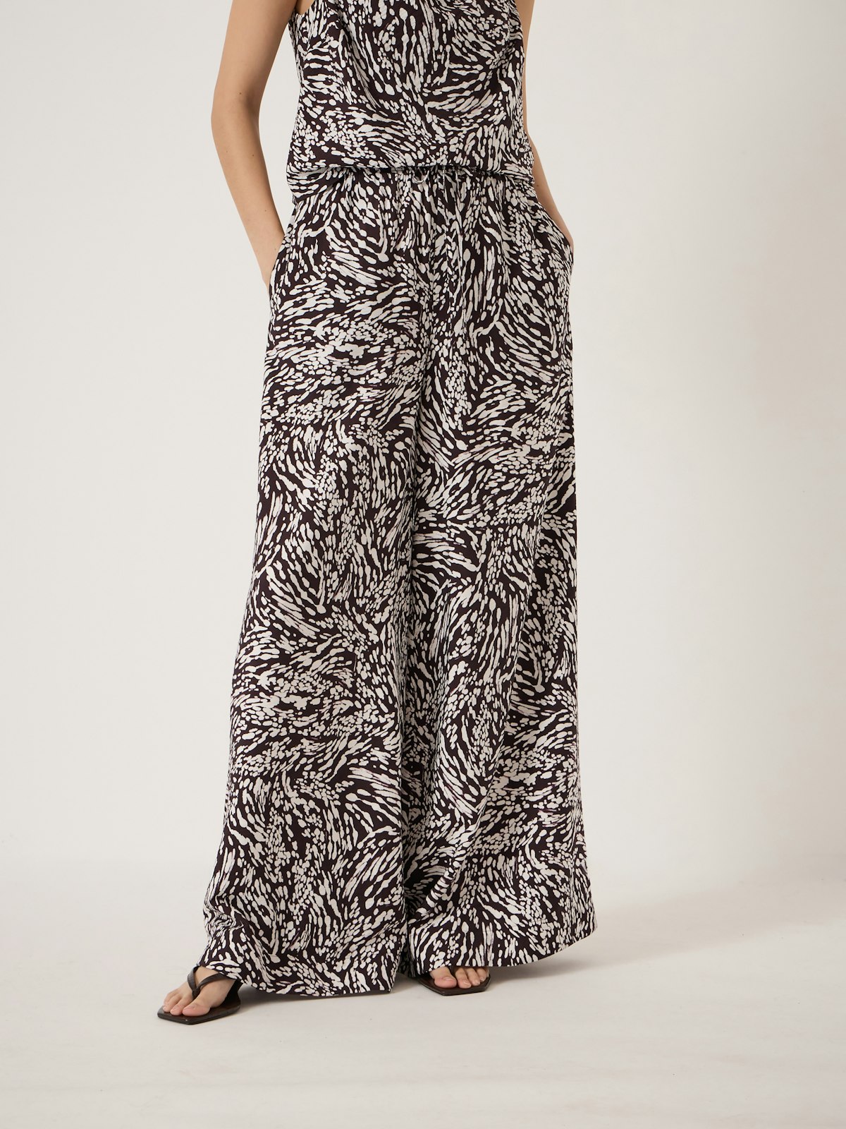 Arwen Wide Leg Trouser | Animal Ecru | hush display picture 1