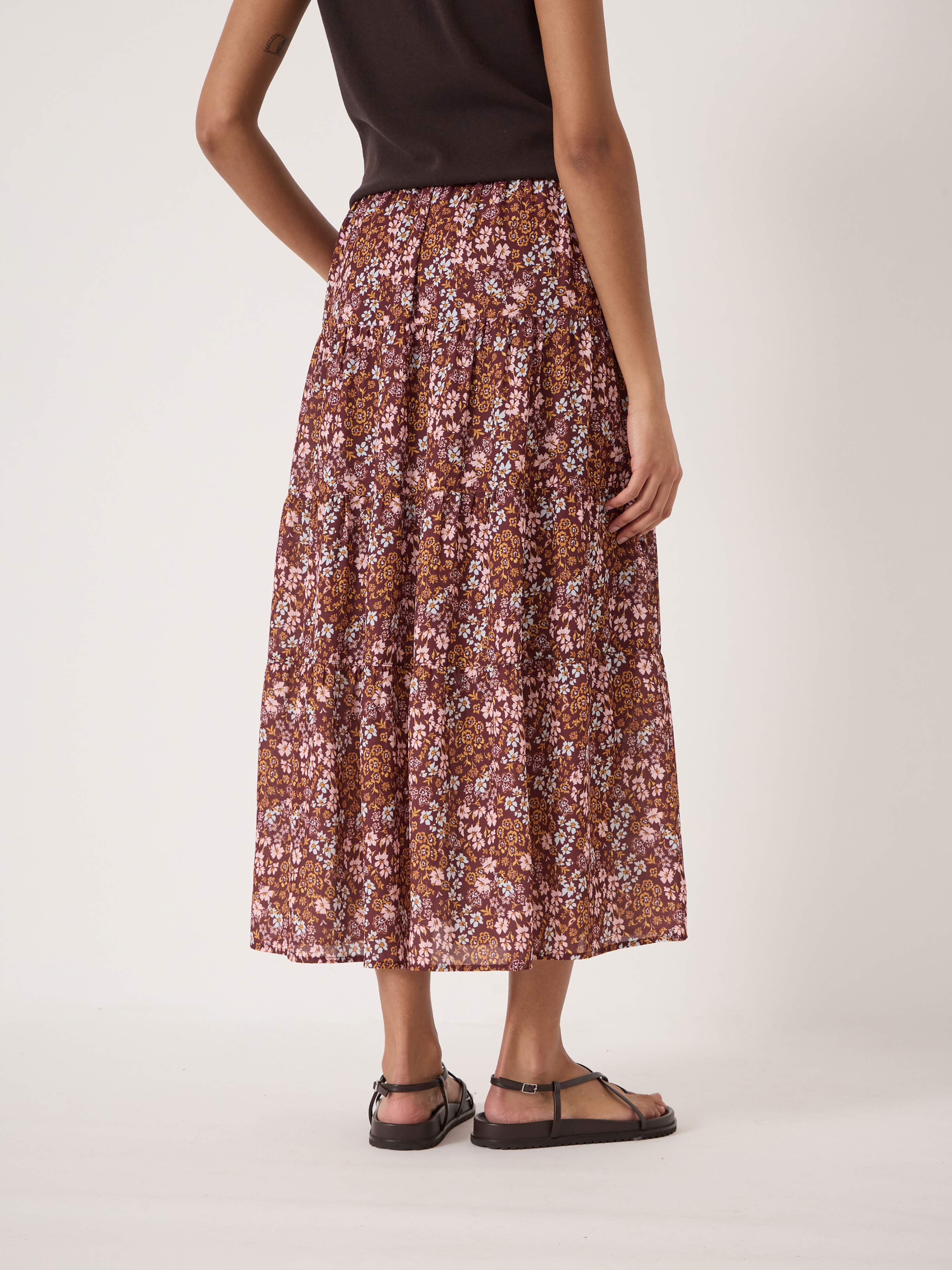 Branwen Printed Chiffon Midi Skirt