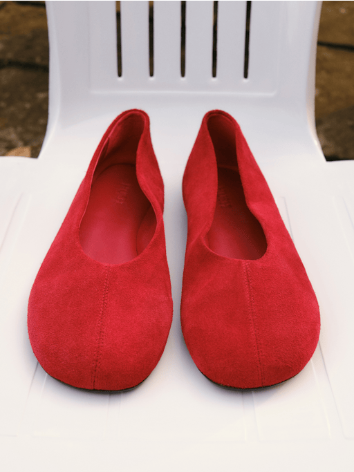 Bertie Round Toe Suede Ballet Flats