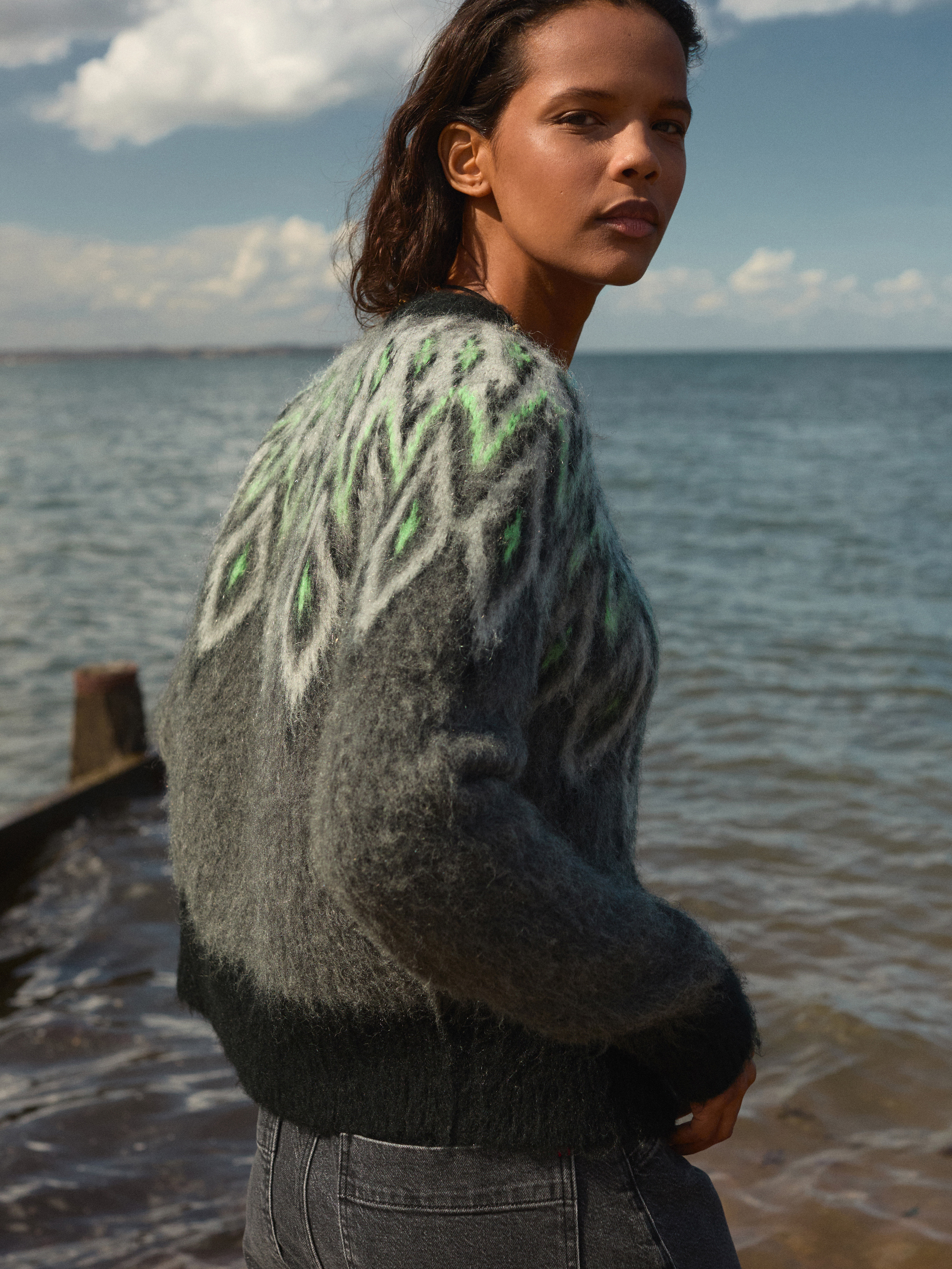 Brushed Fairisle Cardigan with Mohair