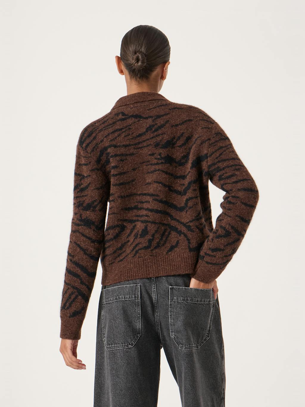 014267-0450-04 Wool Blend Tiger Jacquard Shirt Jacket