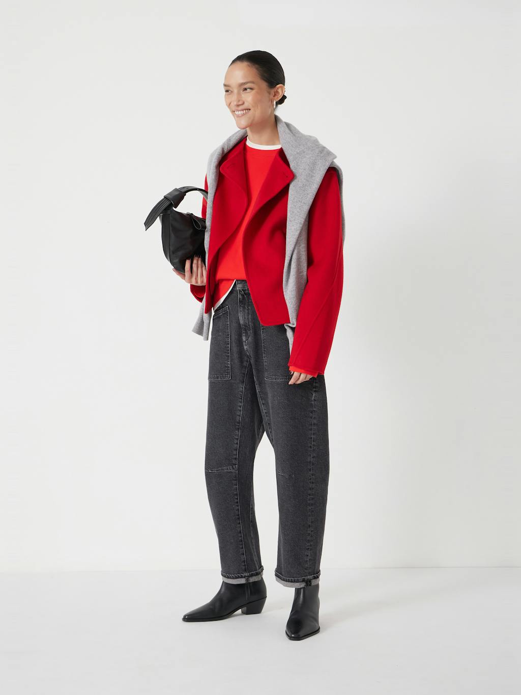 014278-0074-03 Pure Wool Double Faced Collarless Jacket