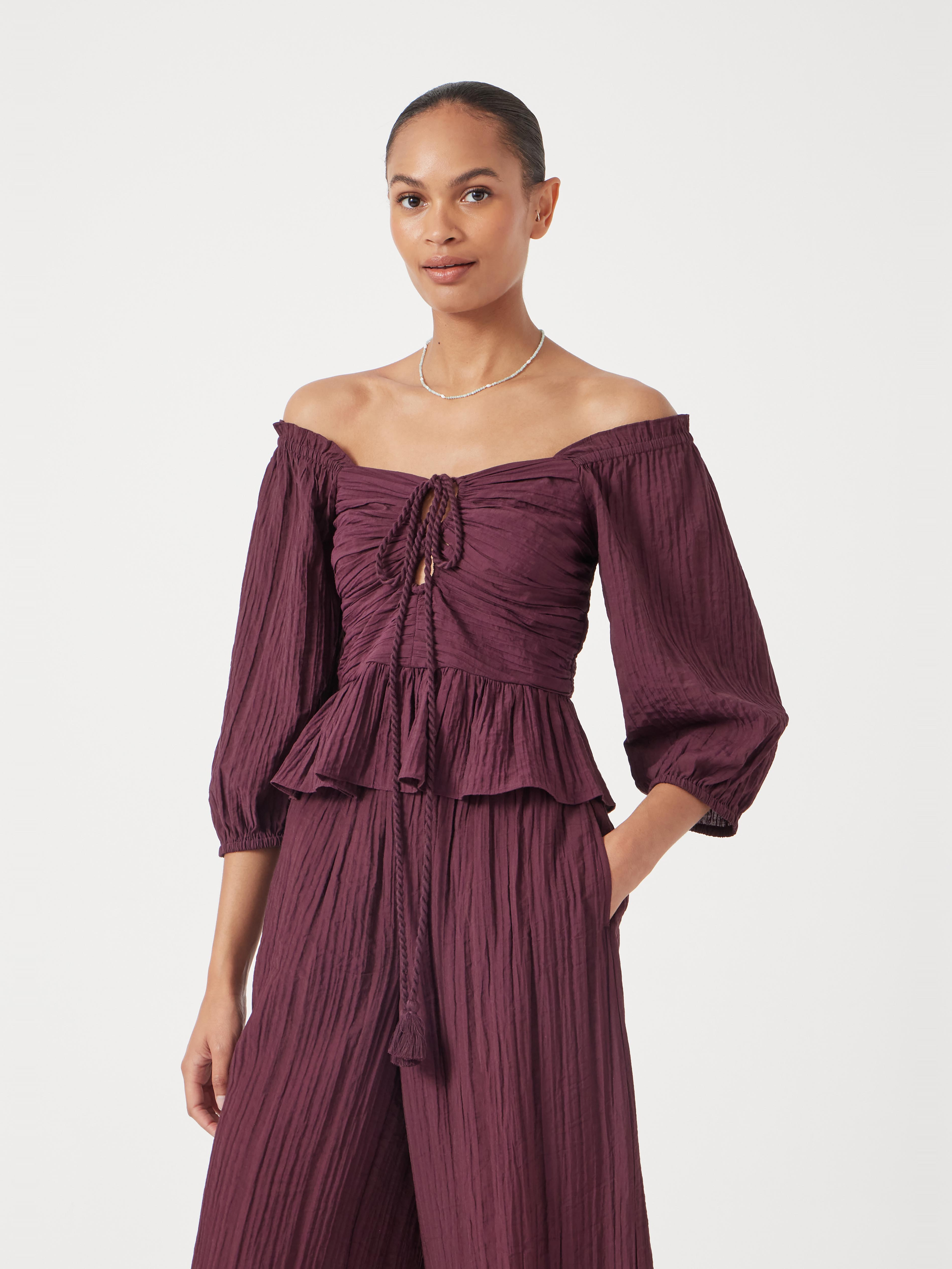 Zoe Crinkle Peplum Top