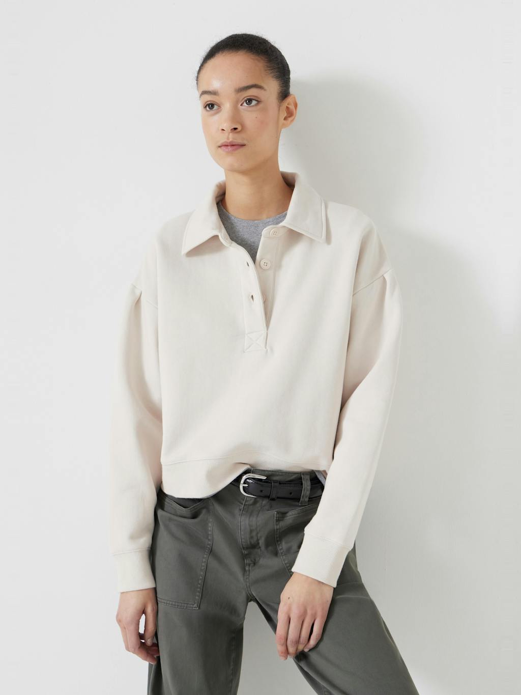 013093-3152-01 Cropped Polo Sweatshirt