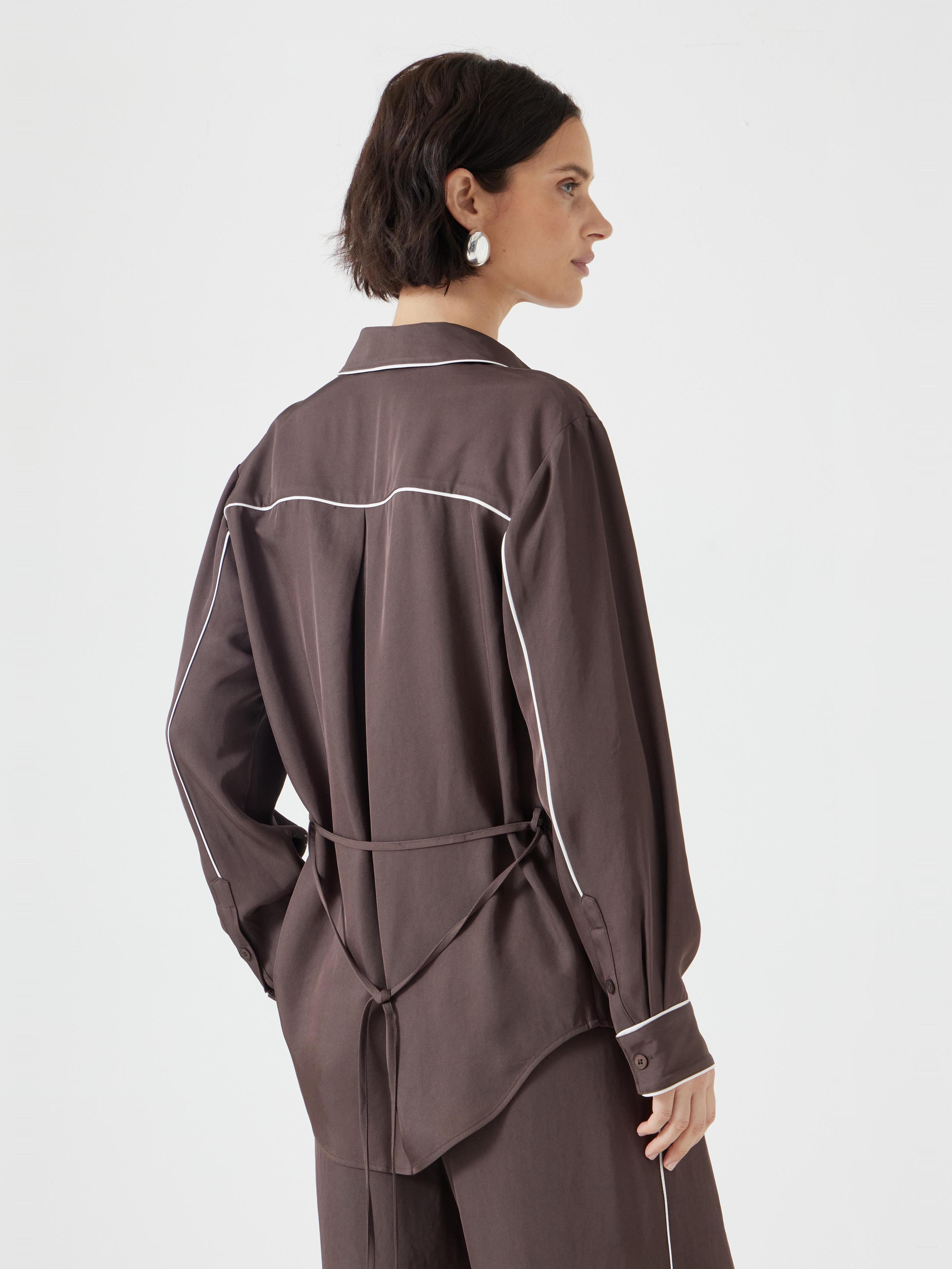 Kinsey Long Sleeve Piping Detailed Shirt