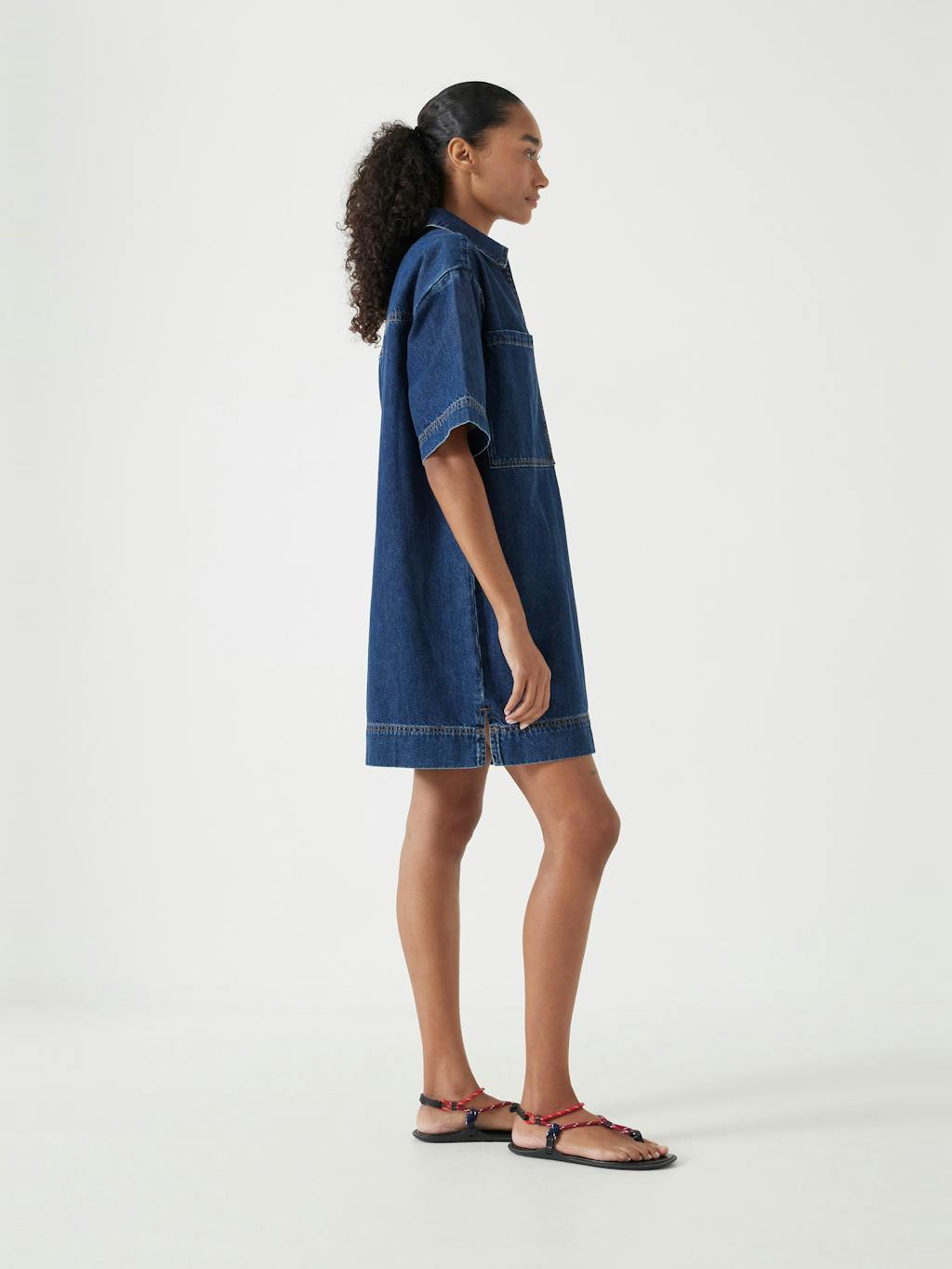 012972-2797-04 Alma Denim Contrast T-Shirt Dress