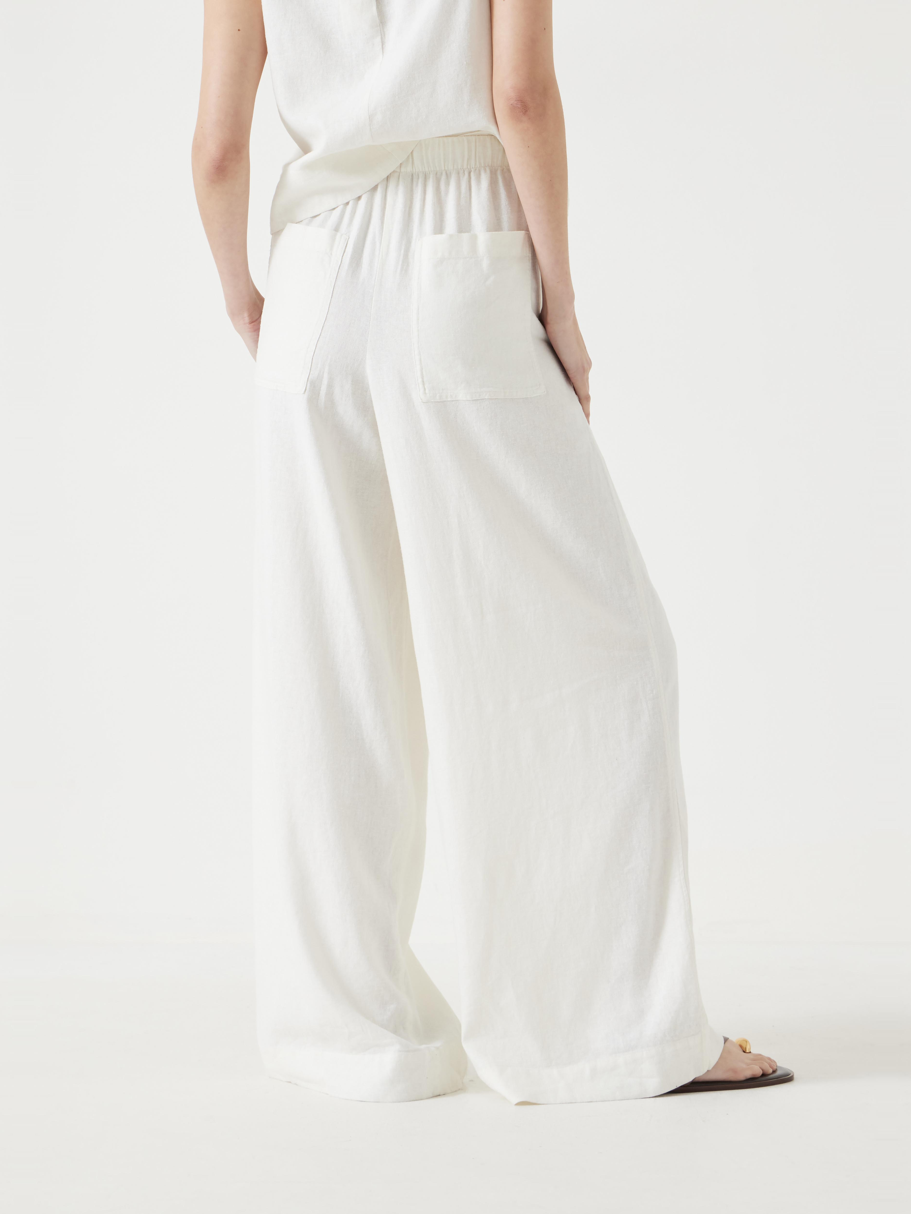 Linen Blend Petunia Wide Leg Trousers