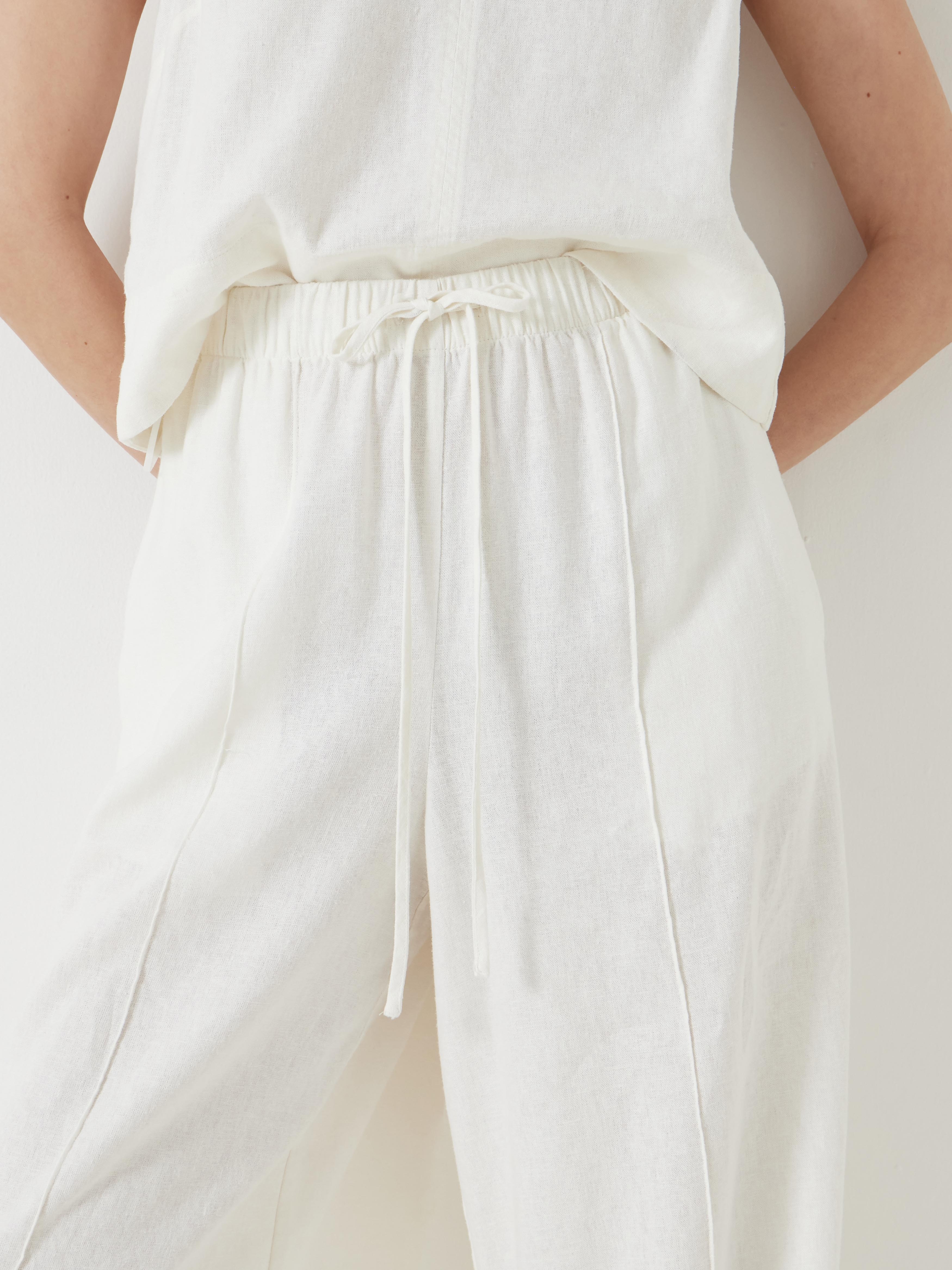 Linen Blend Petunia Wide Leg Trousers