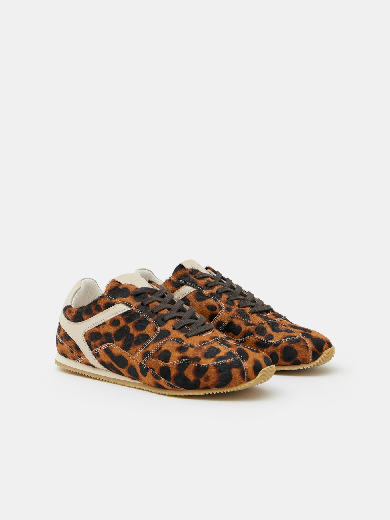 012796-0475-03 Leopard Hair On Leather Trainers