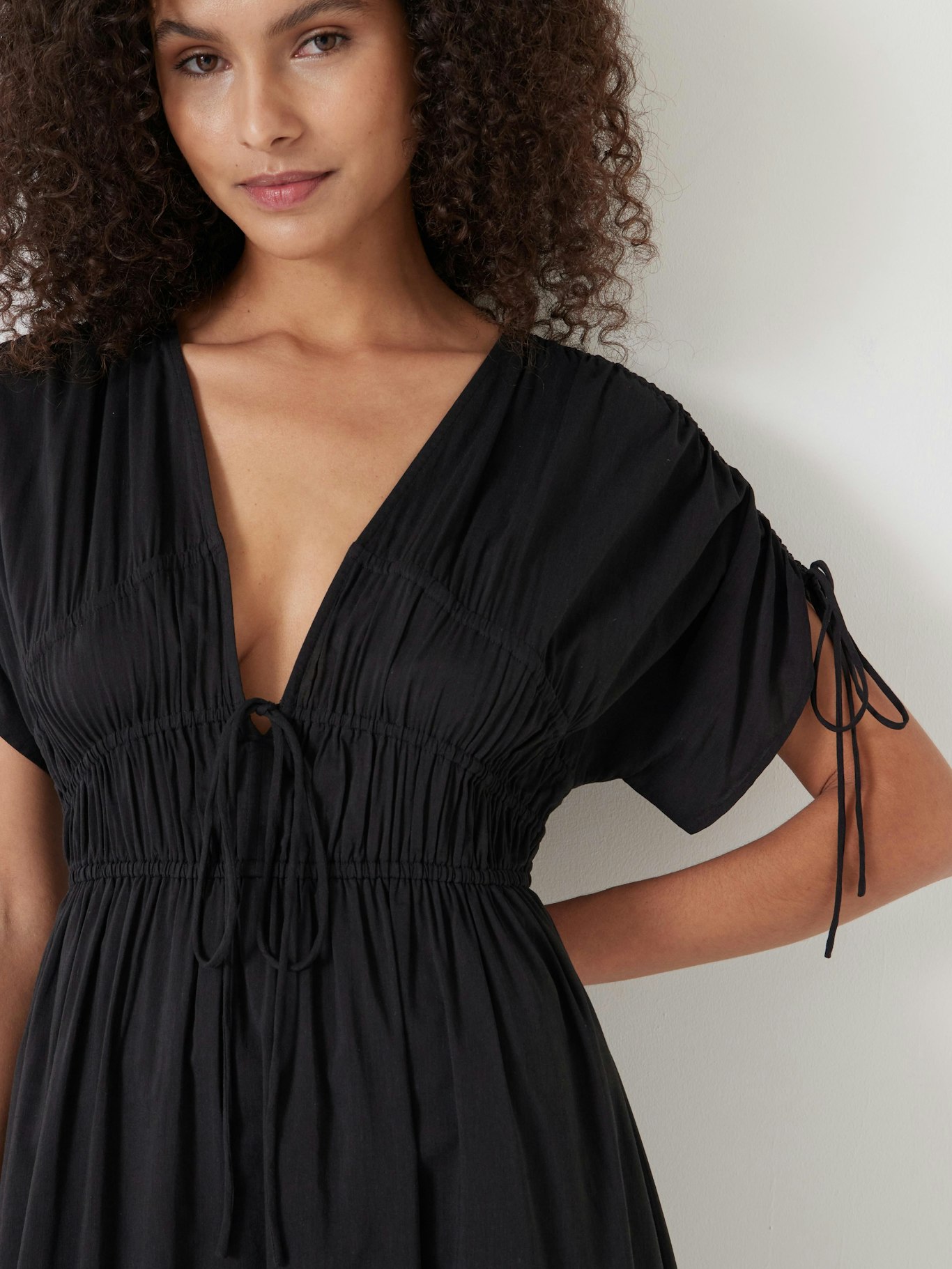 Grace Cotton Blend Midi Beach Dress | Washed Black | hush Grace Cotton Blend Midi Beach Dress | Washed Black | hush