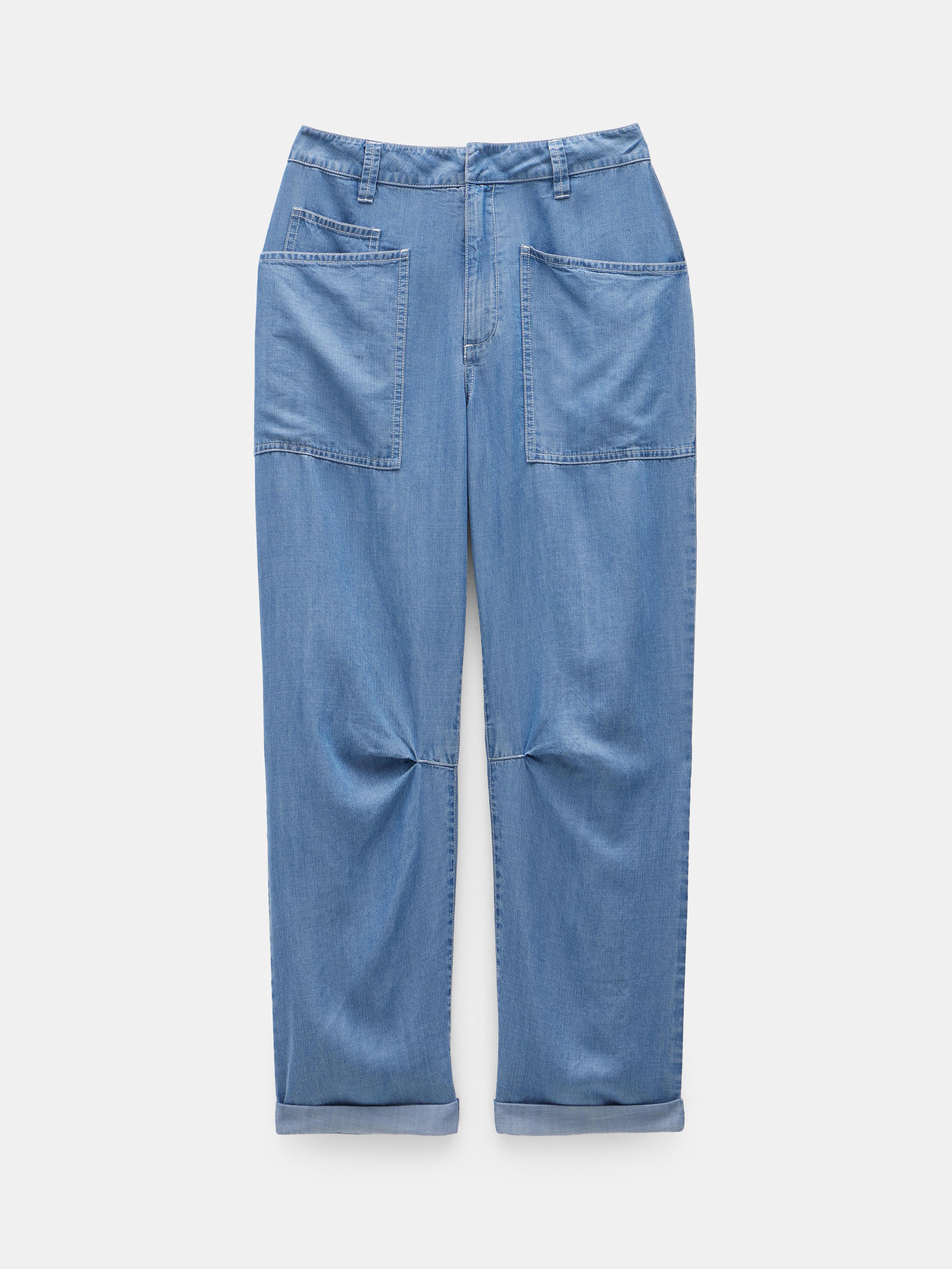 Chambray Cordi Barrel Leg Trousers
