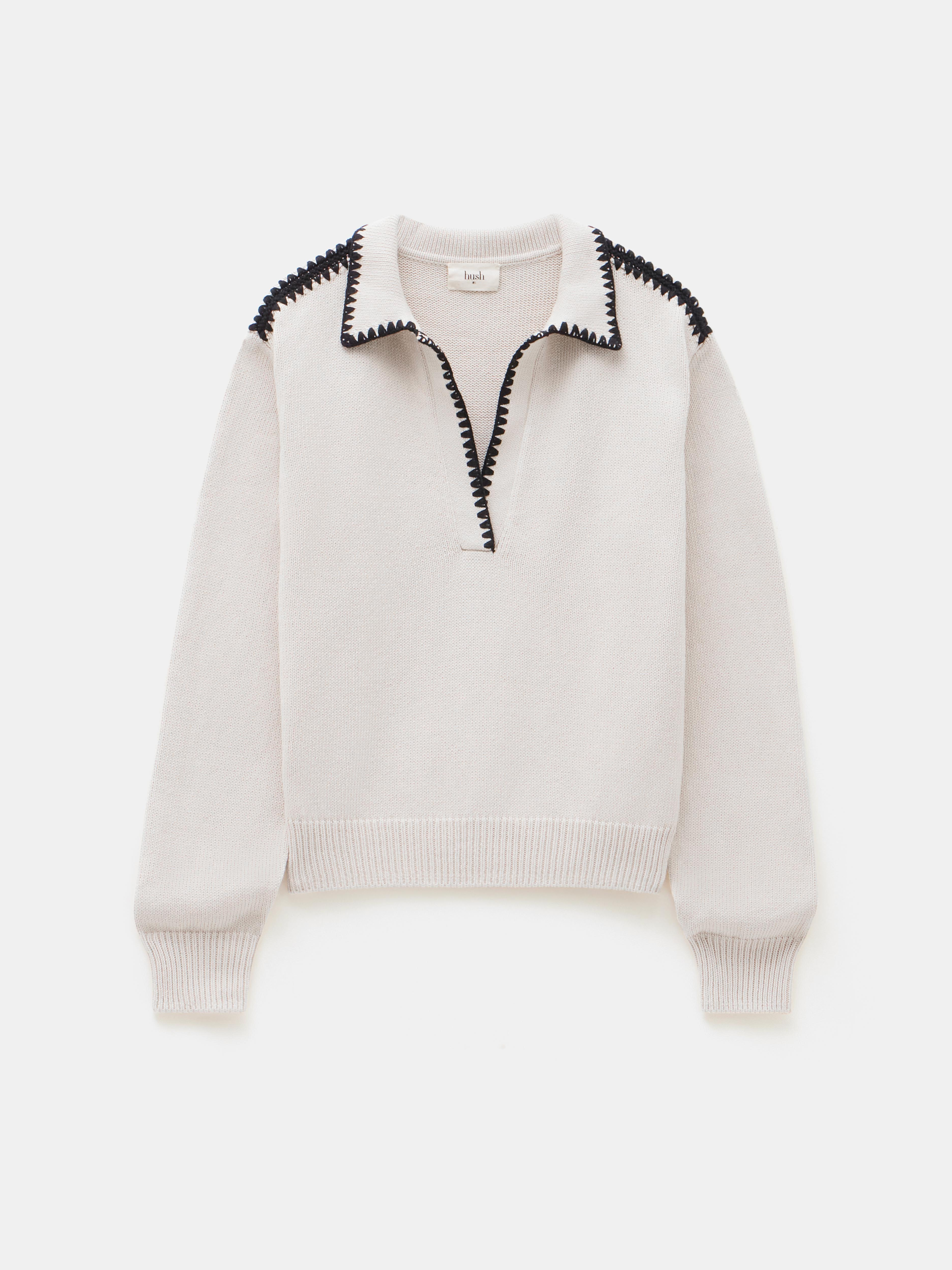Whipstitch Collar Cotton Jumper