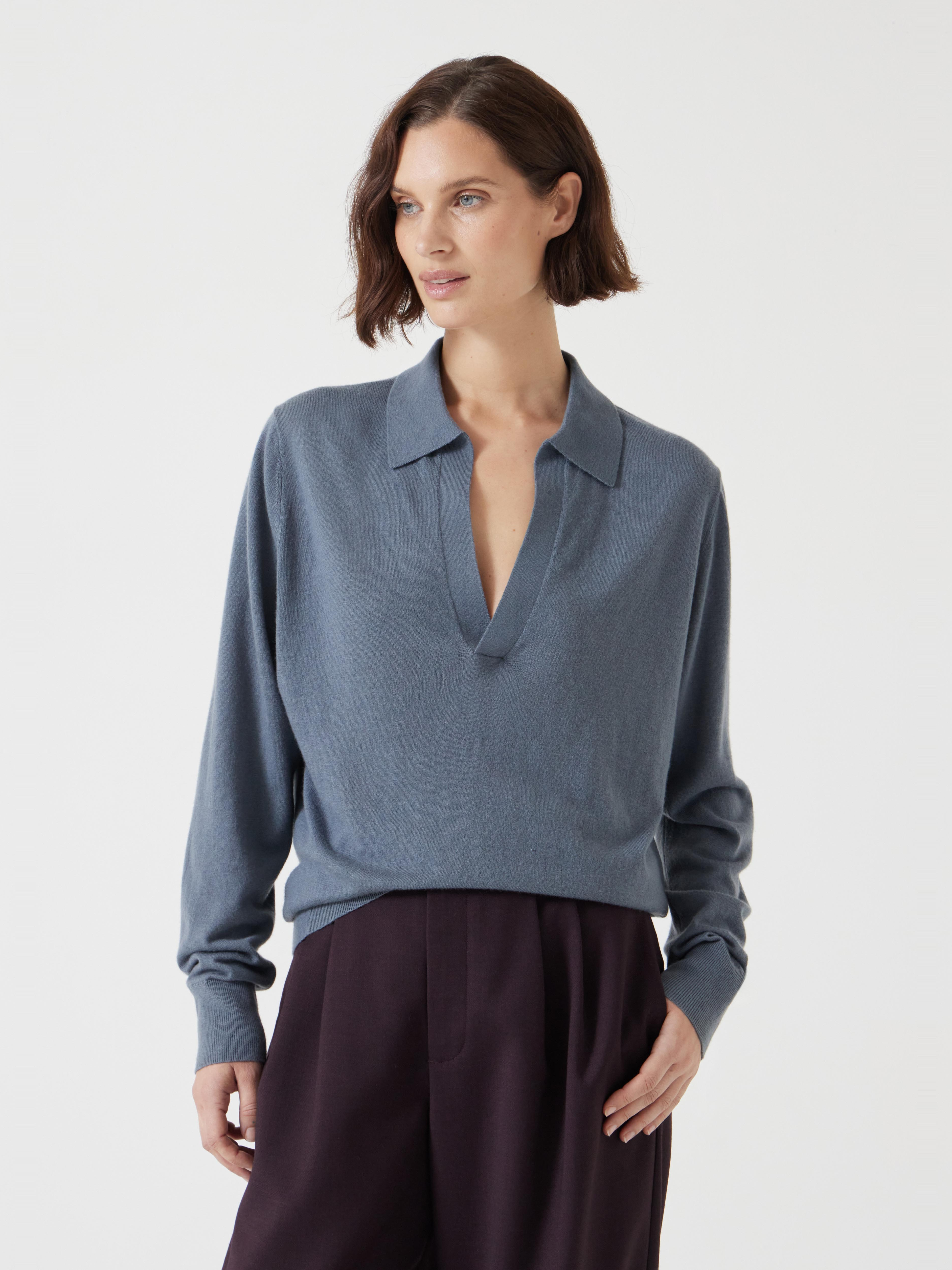 Wool Blend Polo Knitted Jumper