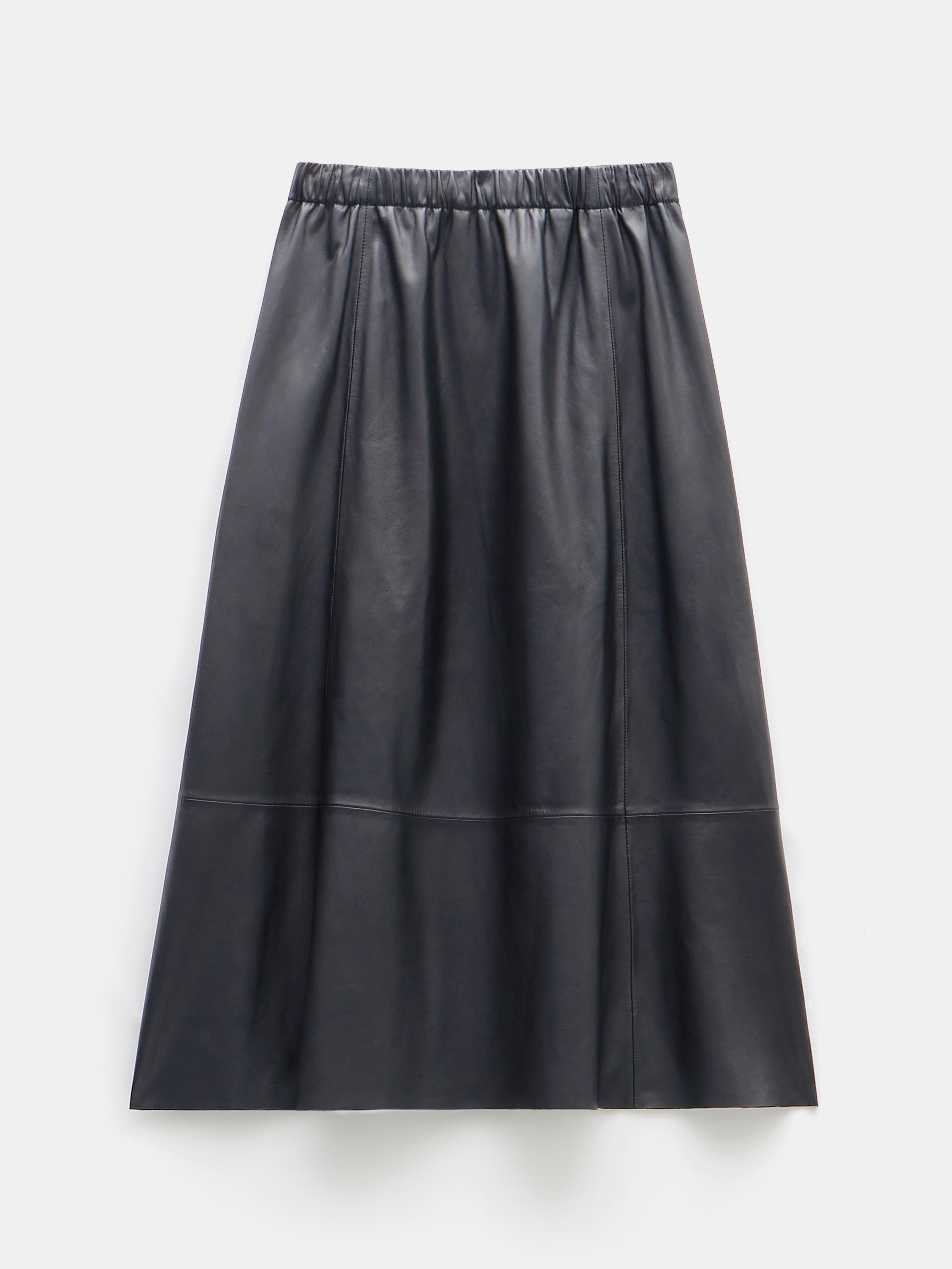 Agatha Leather Midi Skirt