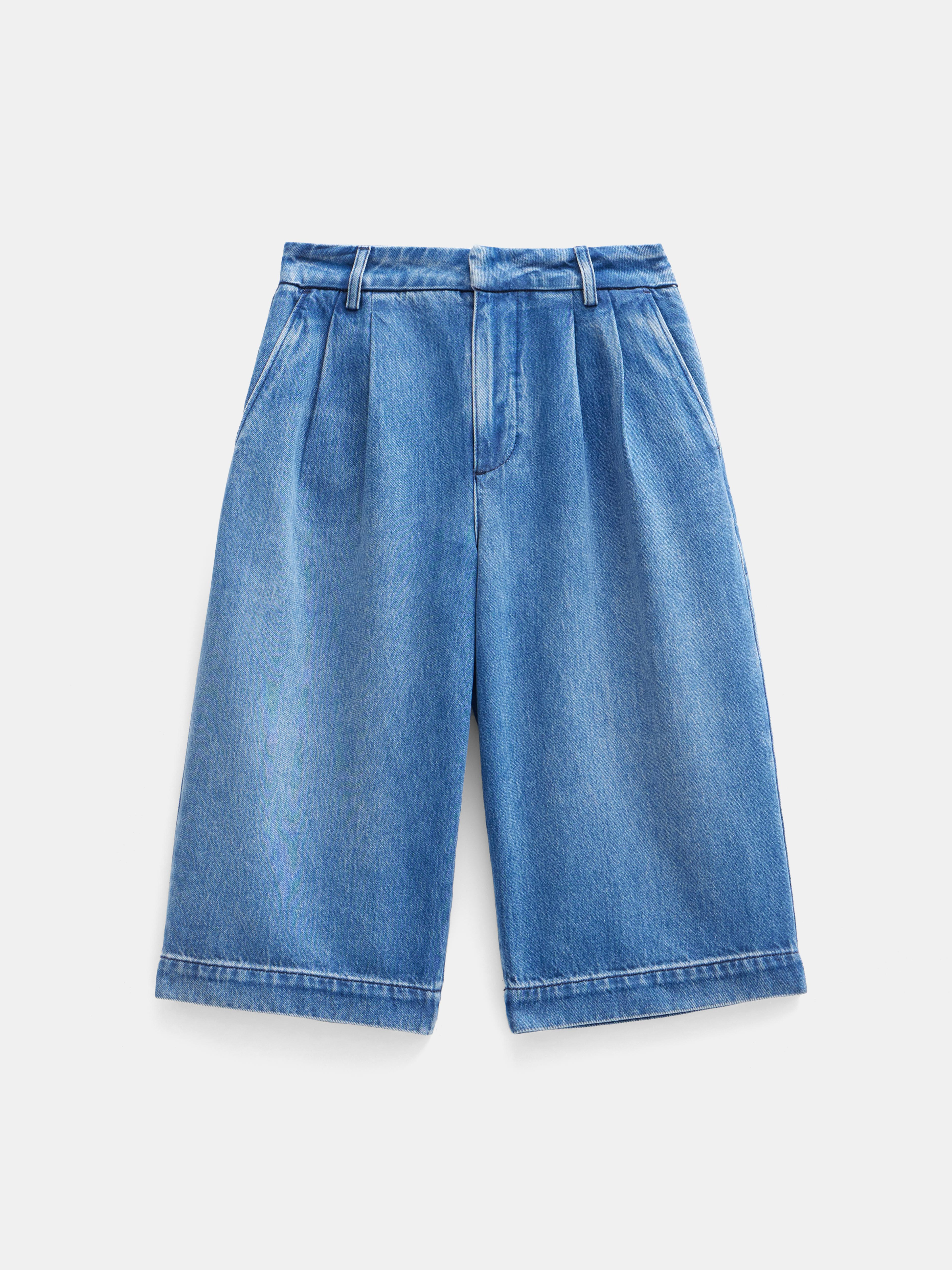 Lya Cropped Denim Bermuda Shorts