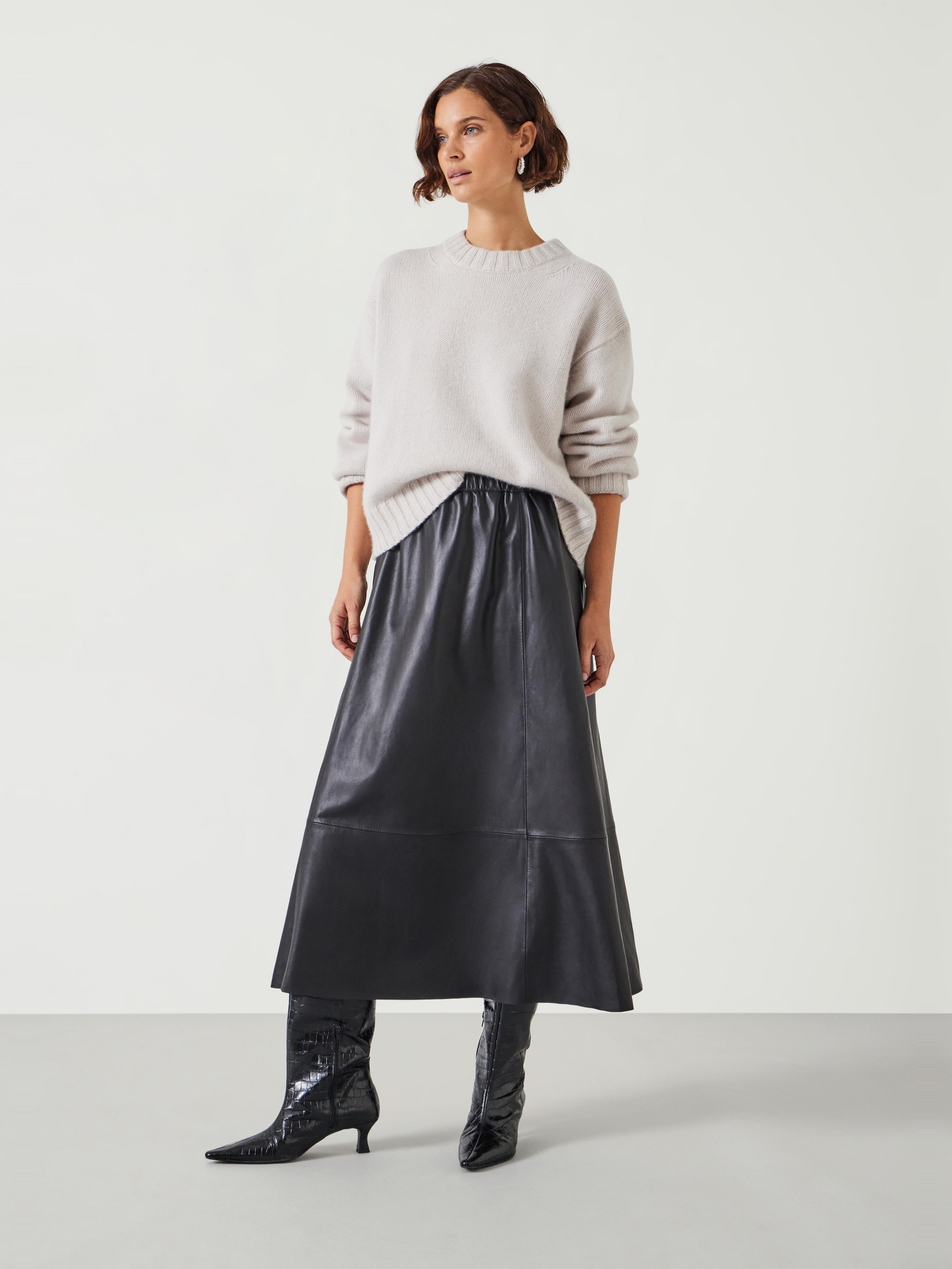 Agatha Leather Midi Skirt