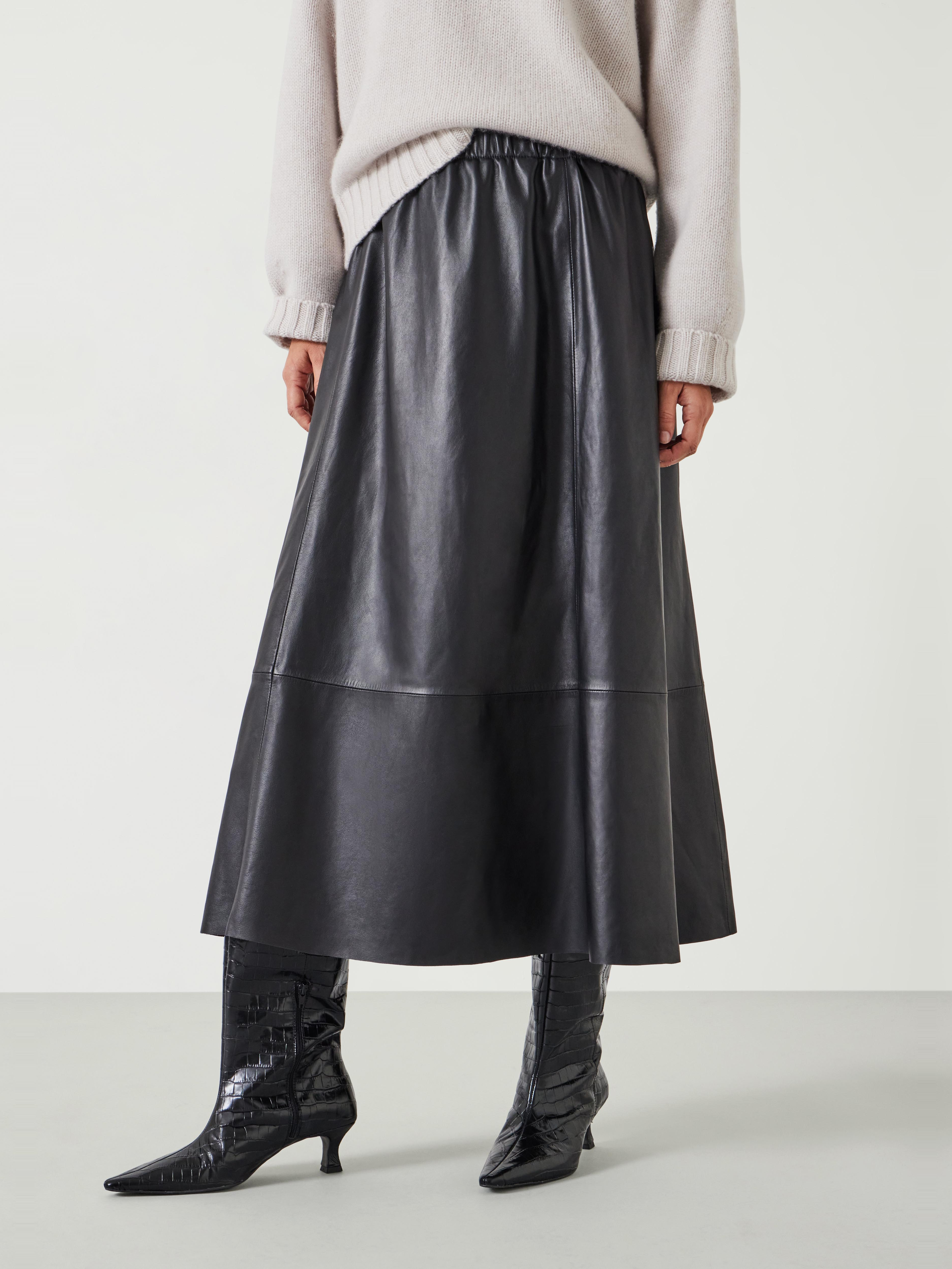 Agatha Leather Midi Skirt