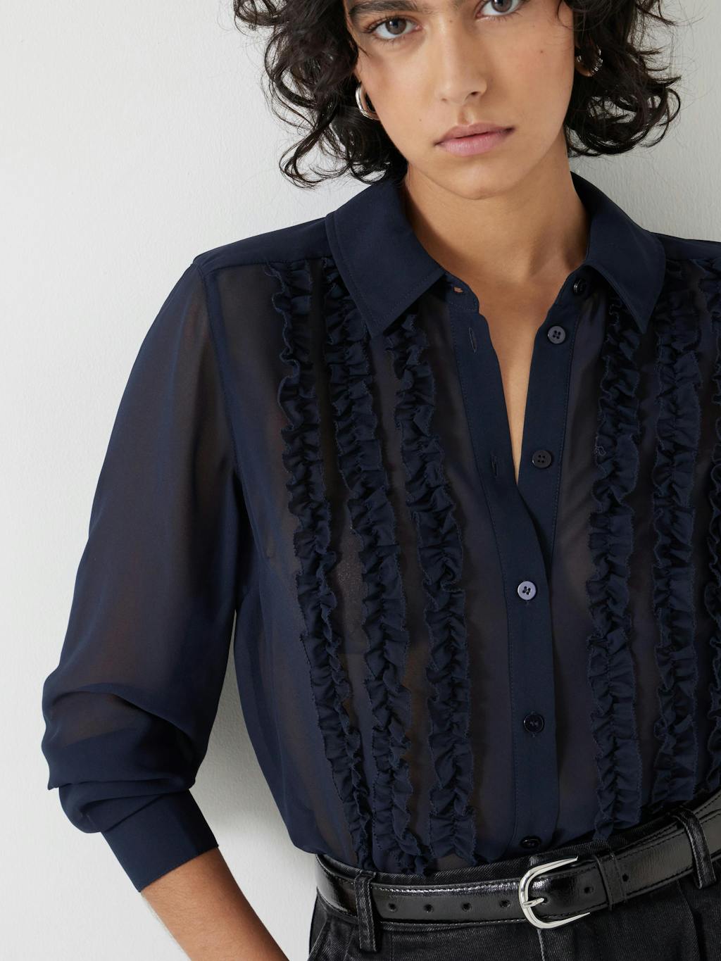 012728-1659-04 Chiffon Ruffle Blouse