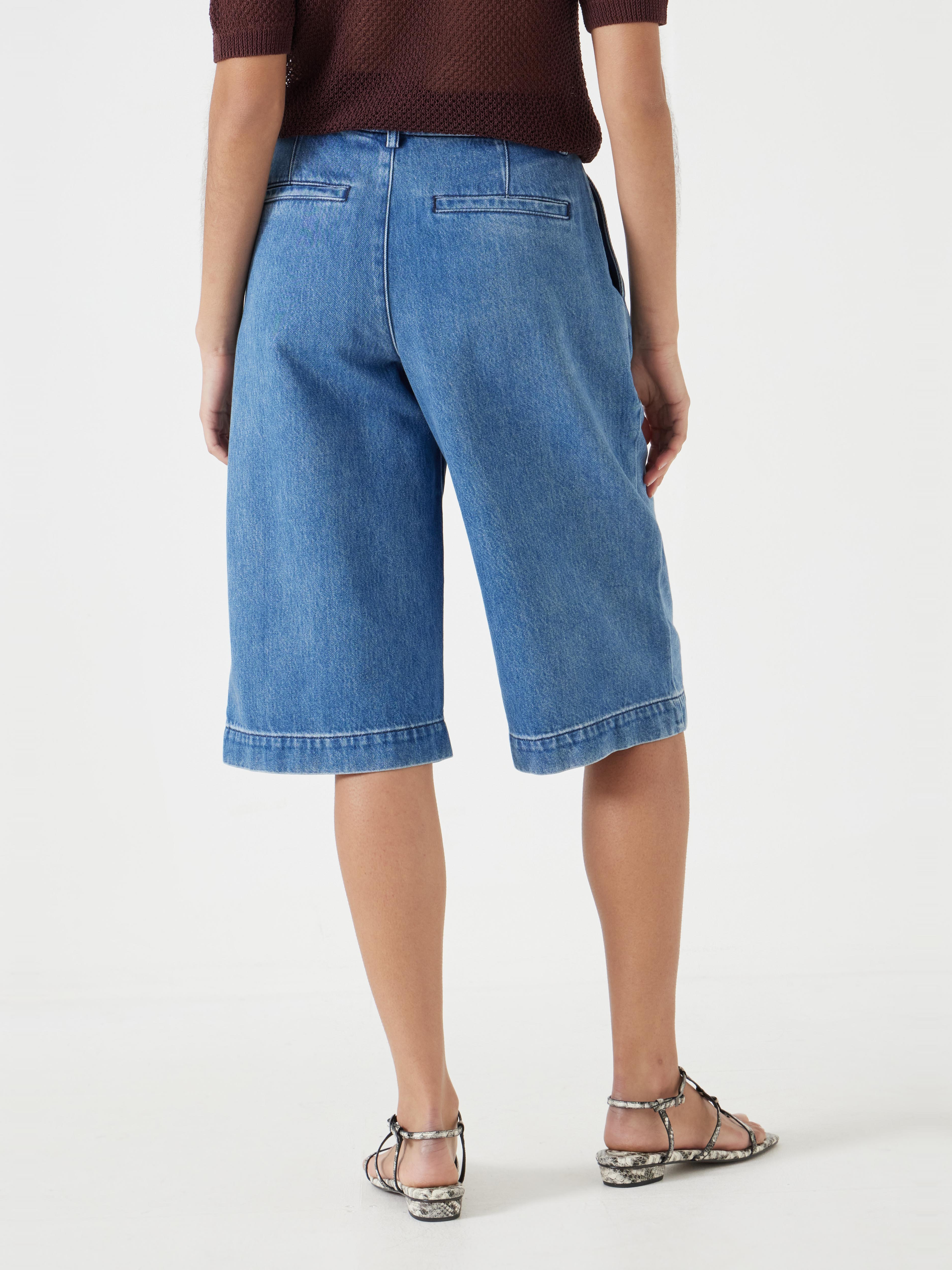 Lya Cropped Denim Bermuda Shorts