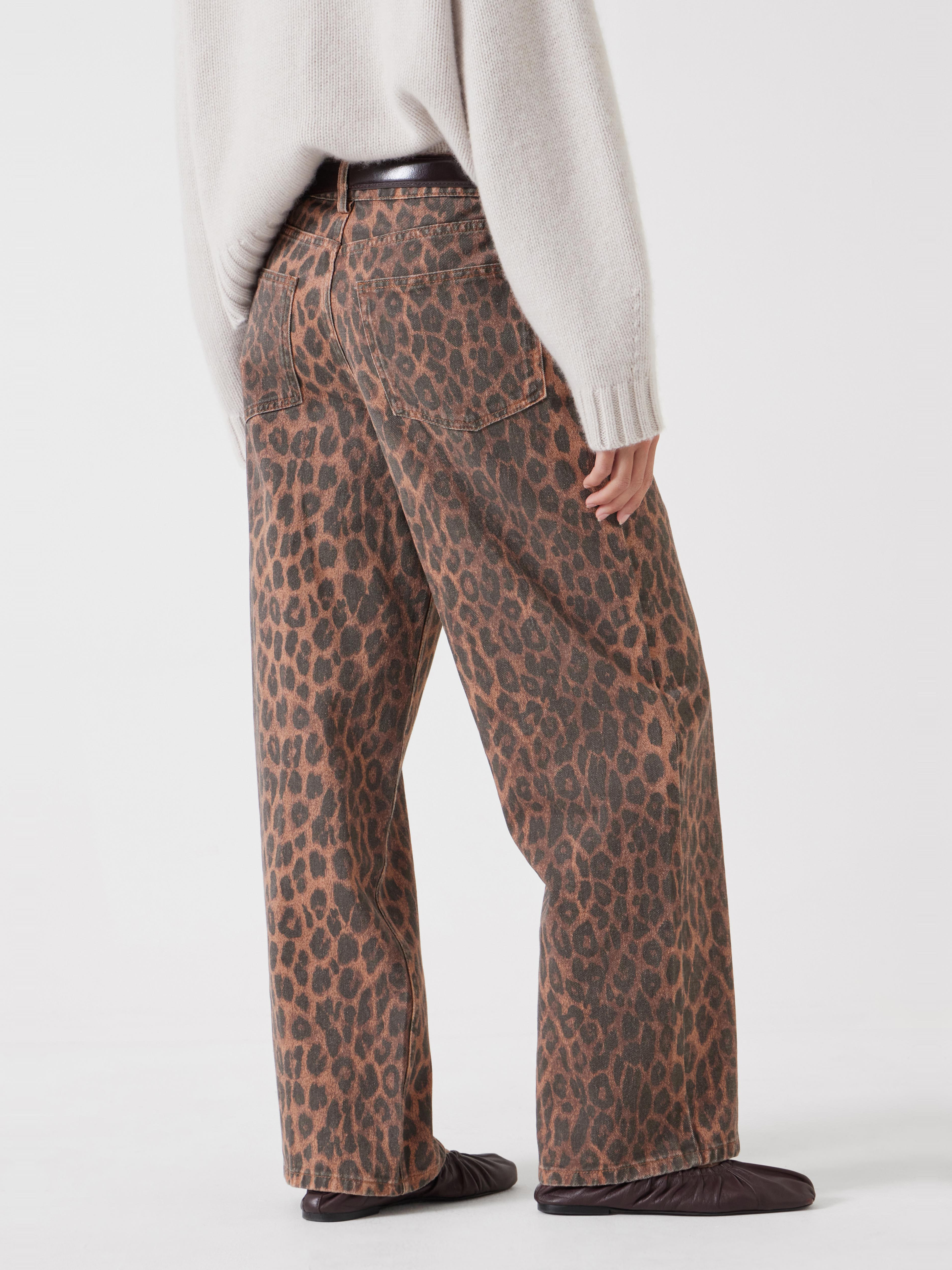 Leopard Wide Leg Jeans