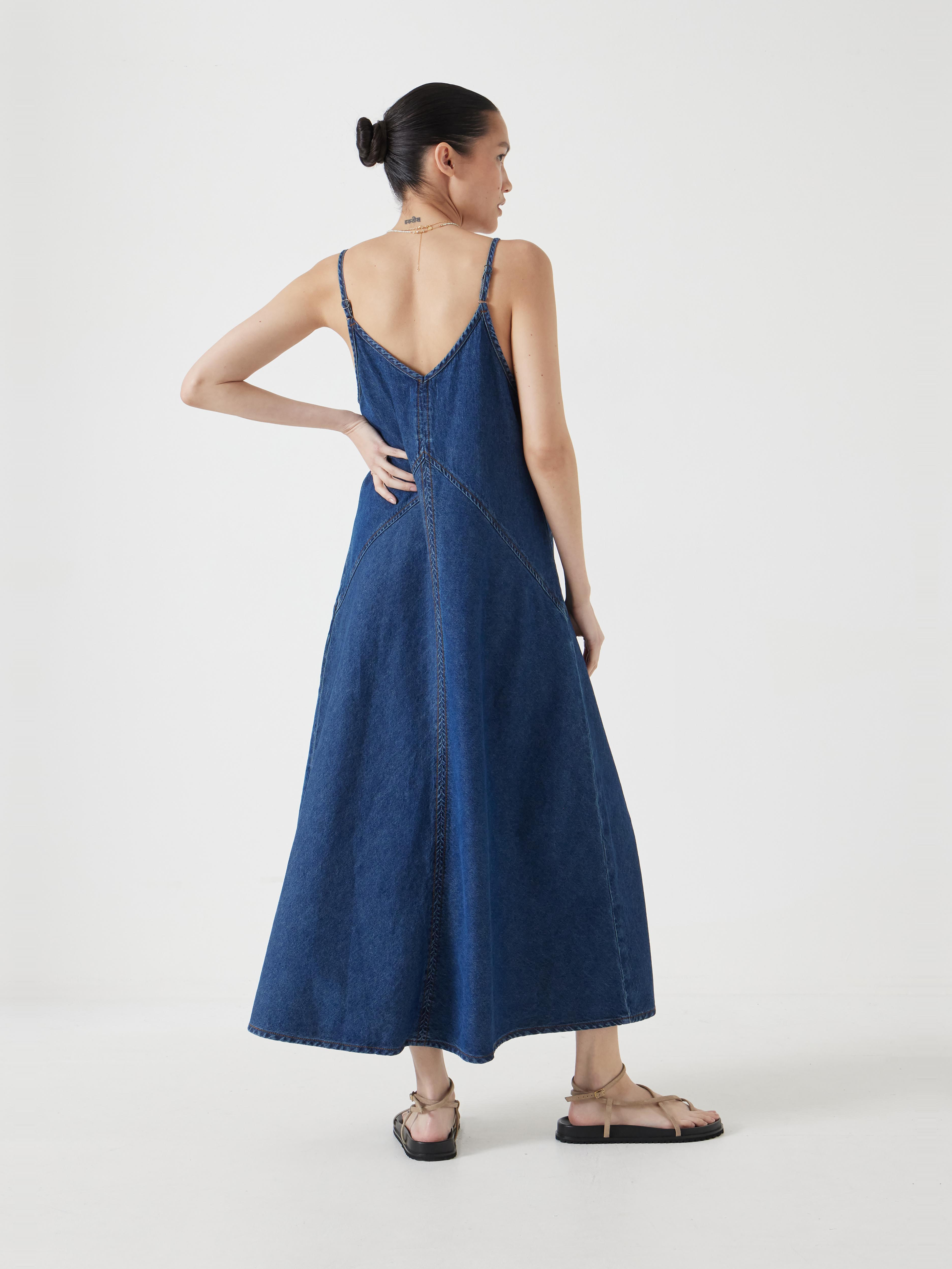 Denim Maxi Slip Dress