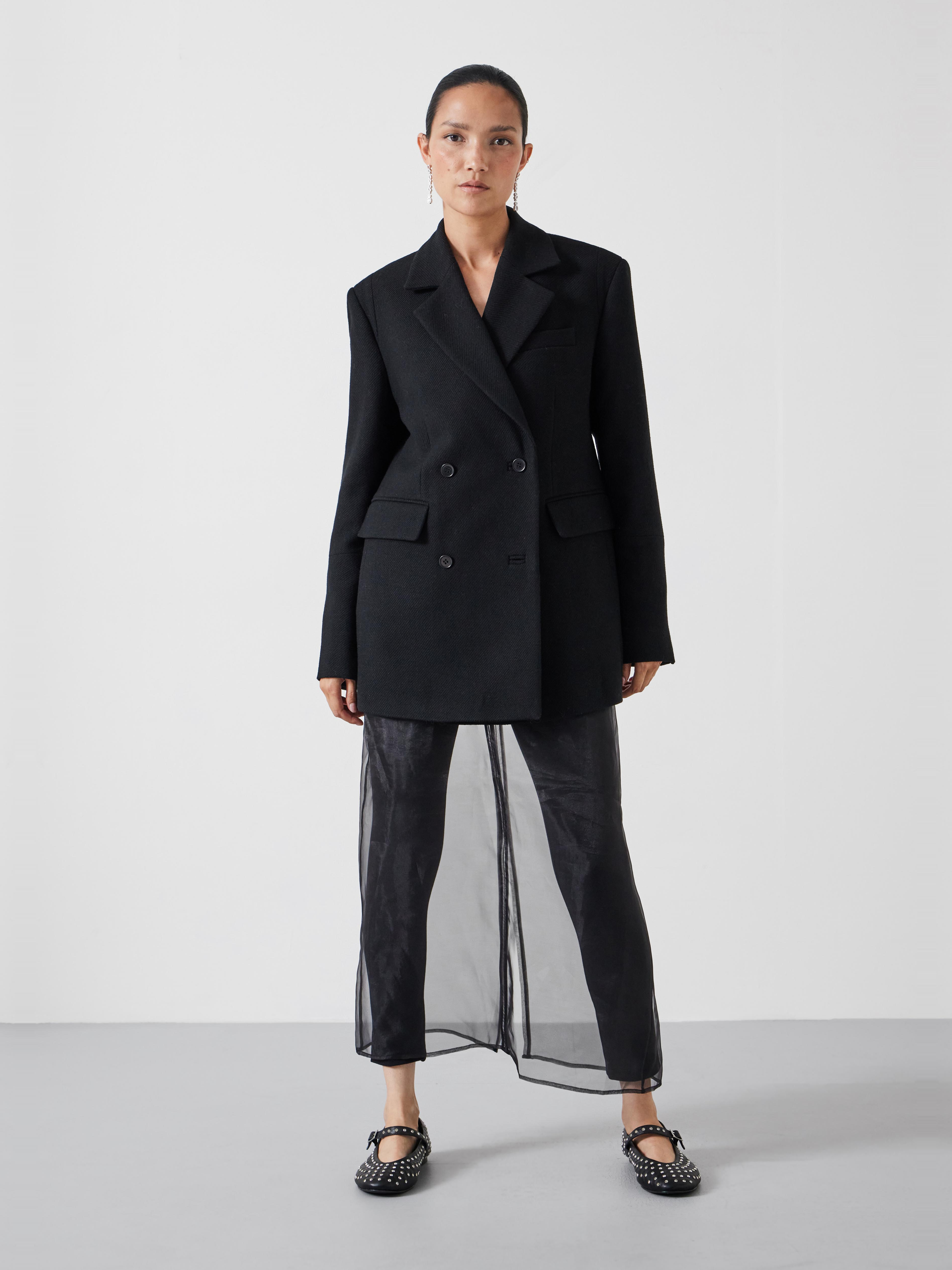 Clarke Double-Breasted Longline Tailored Blazer