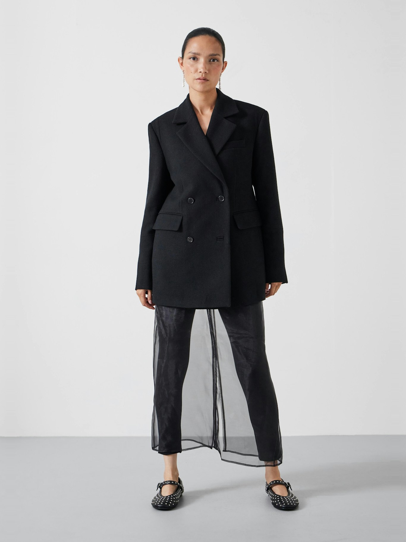 012147-0456-02 Clarke Double-Breasted Longline Tailored Blazer