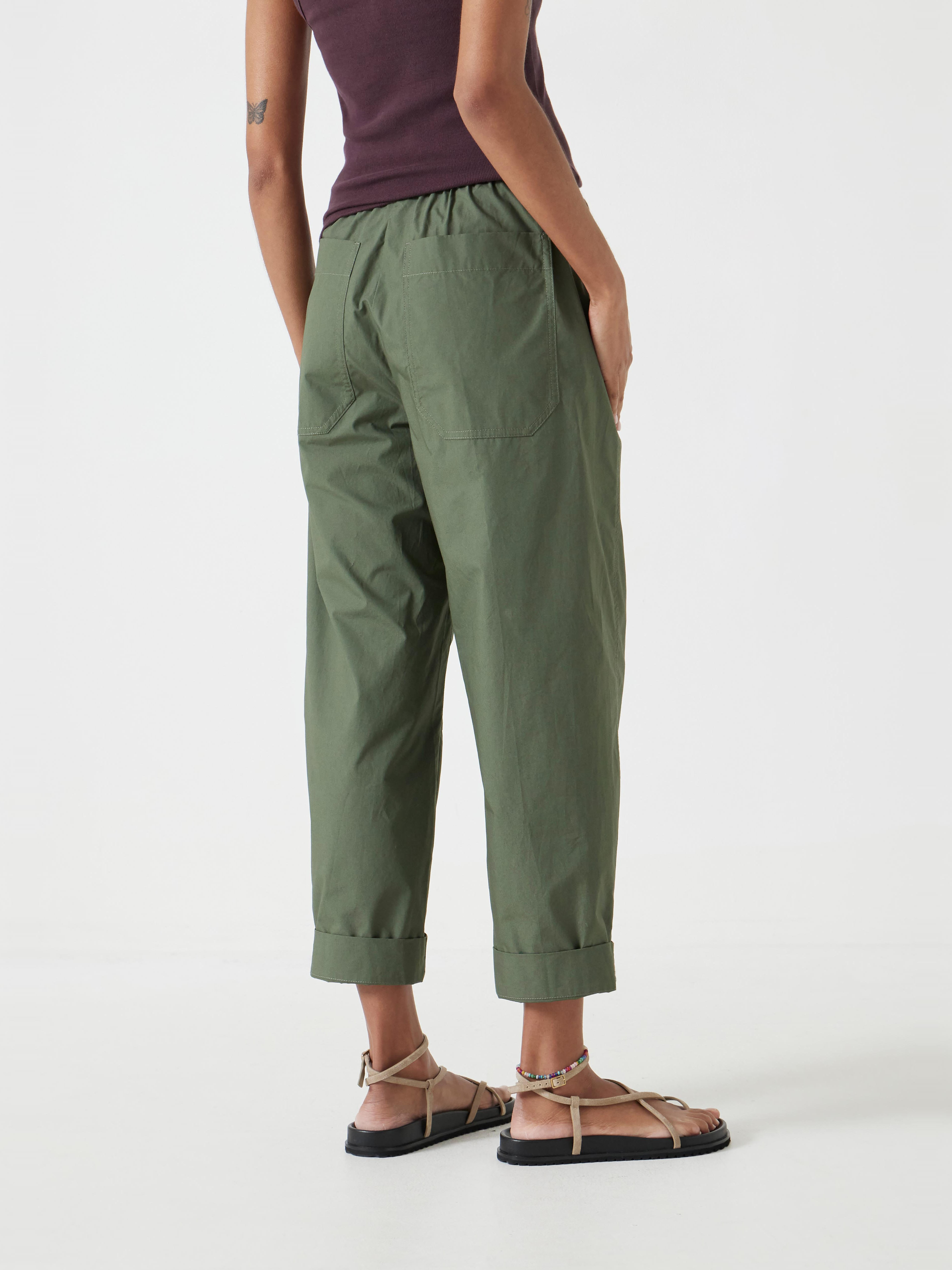 Jack Barrel Leg Pull On Lightweight Cotton Trousers