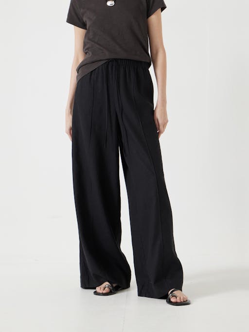 Linen Blend Petunia Wide Leg Trousers