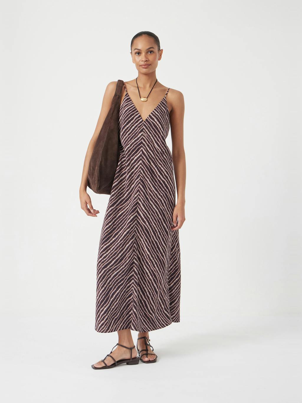 012912-4764-01 Air Flow Seam Detail Maxi Slip Dress