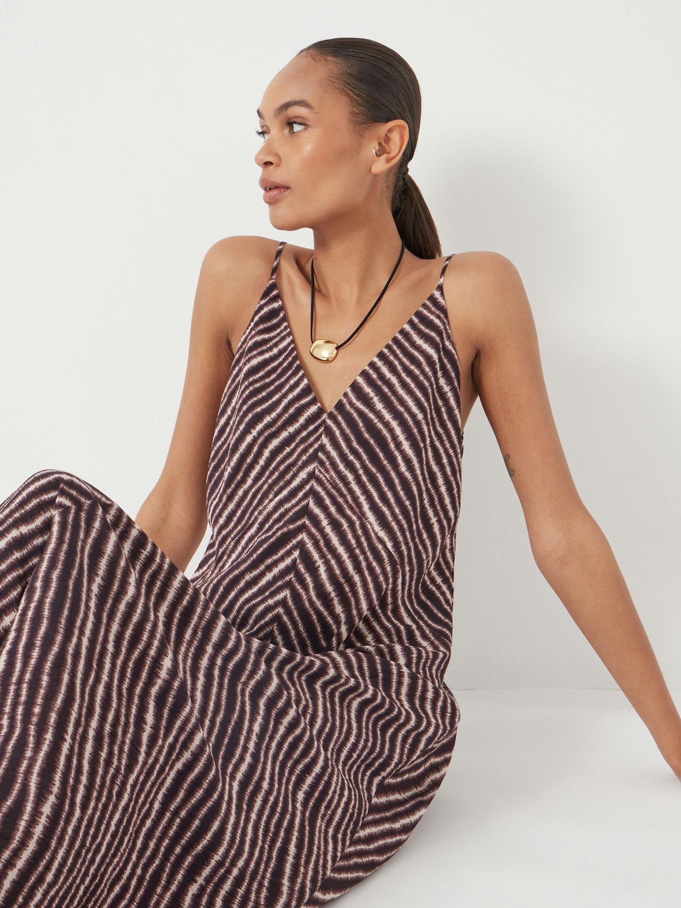 012912-4764-02 Air Flow Seam Detail Maxi Slip Dress