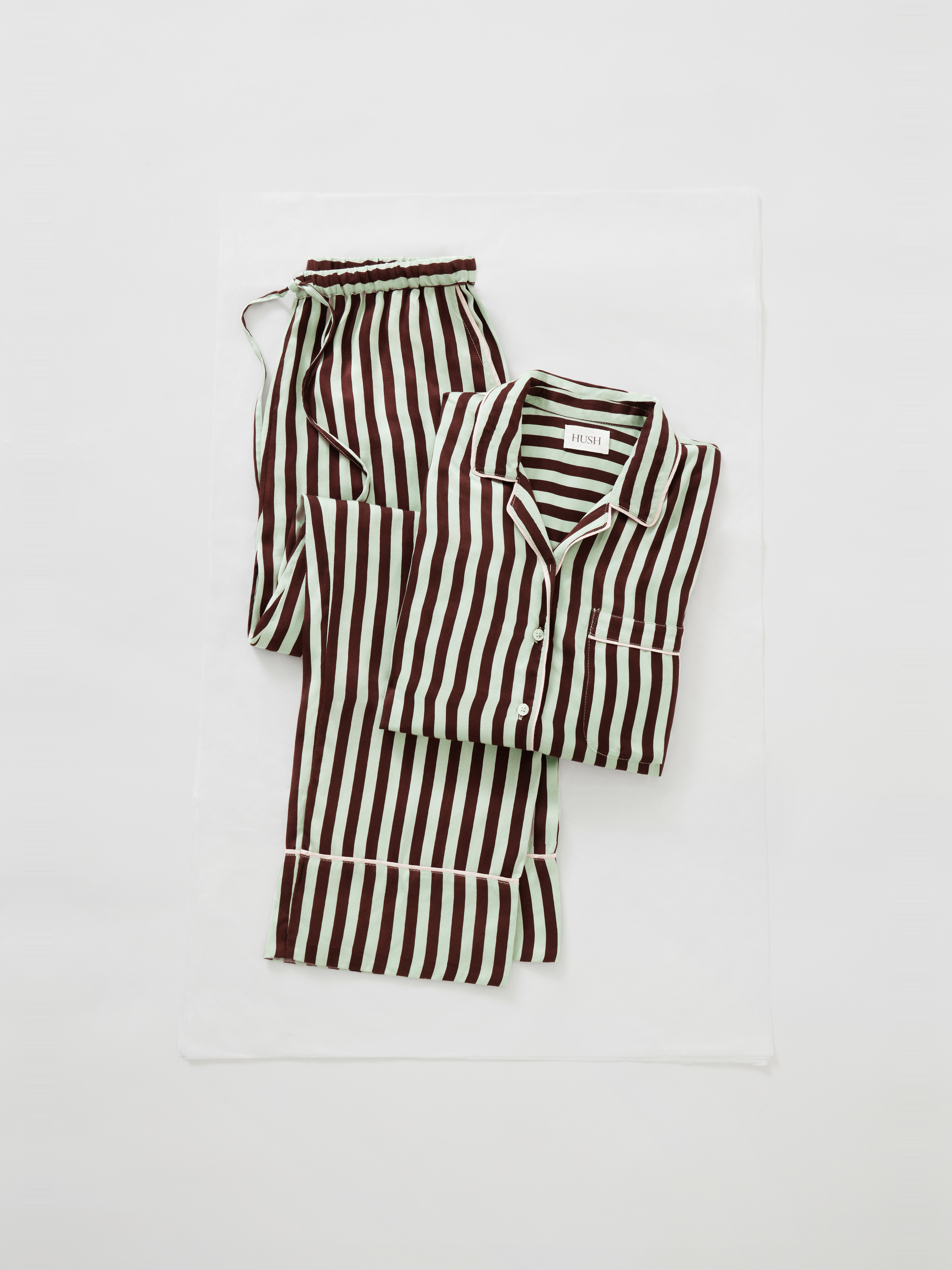Angelina Satin Modal Stripe Pyjama Set
