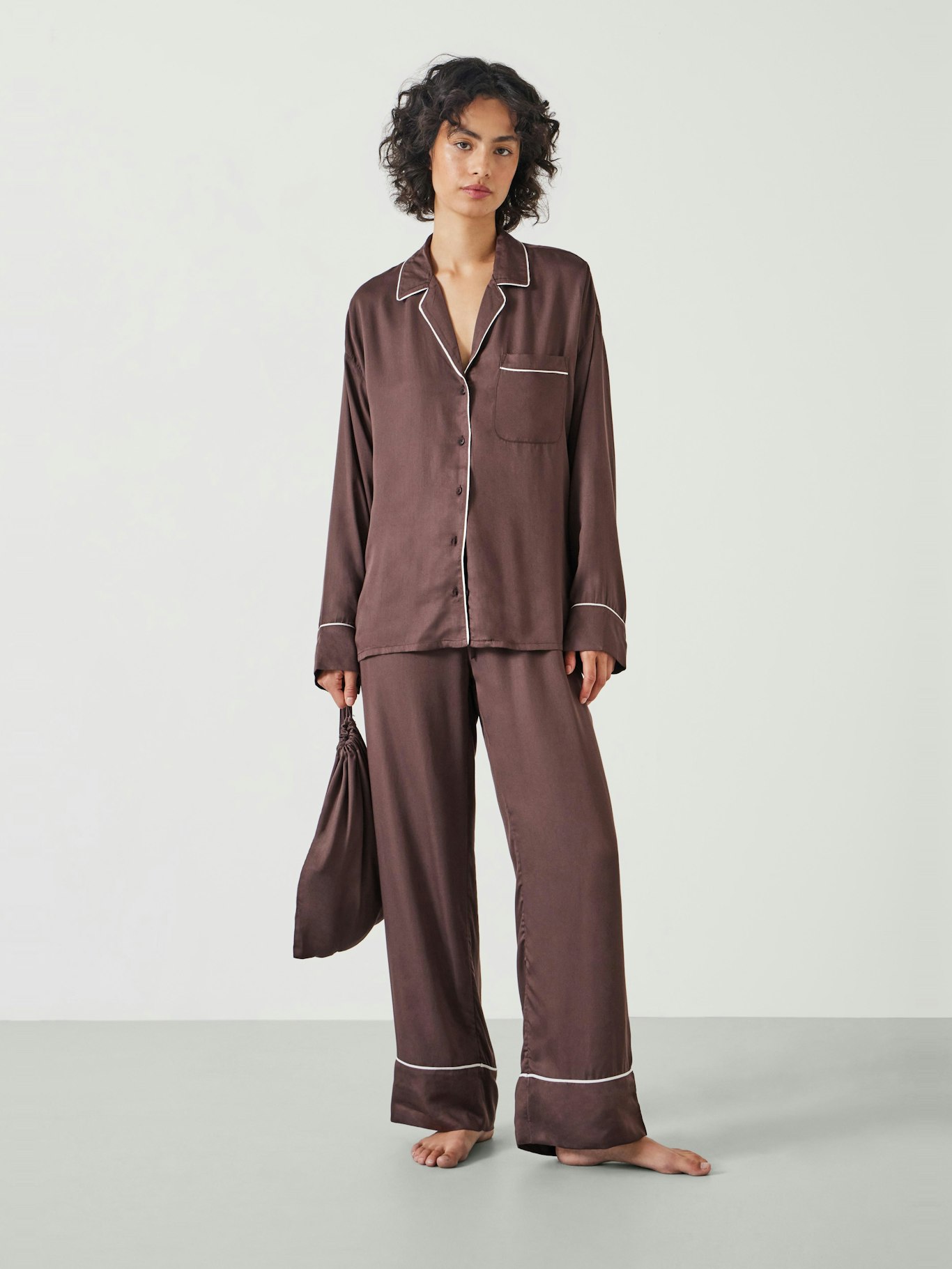 012335-3201-01 Angelina Satin Modal Pyjama Set