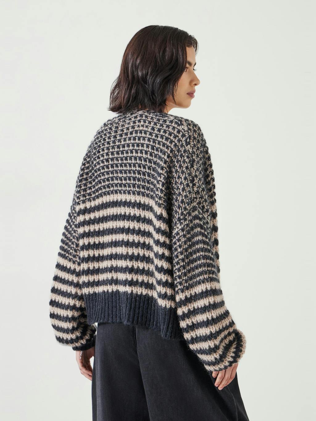 011876-2809-03 Skye Wool Blend Stripe Cardigan