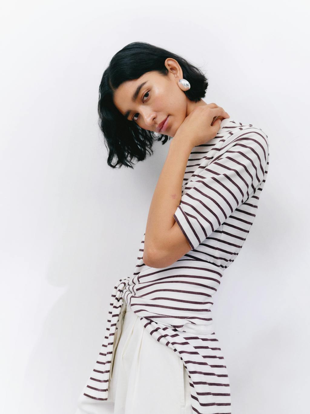 010874-1308-10 Sora Striped Relaxed T-Shirt