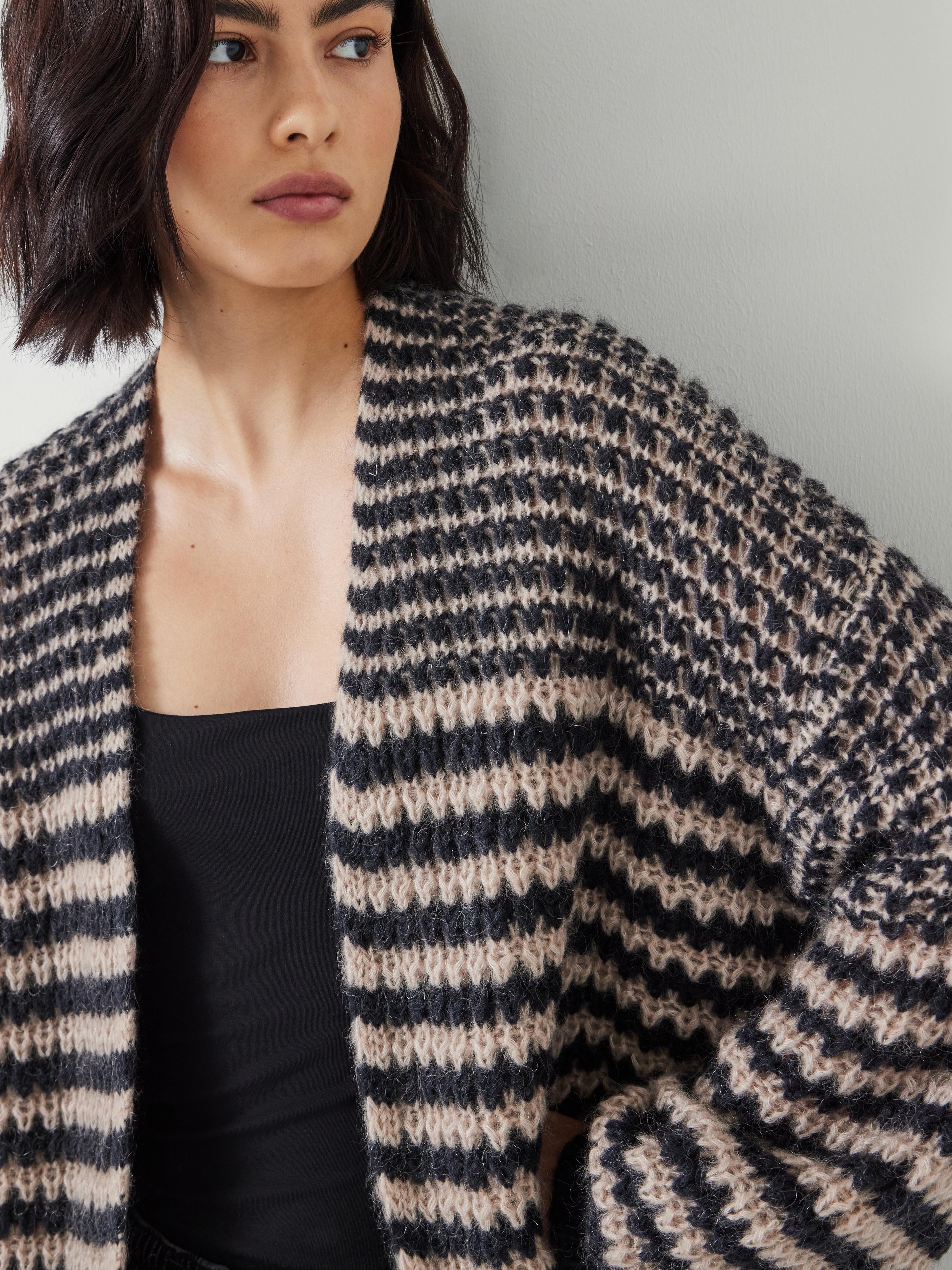 Skye Wool Blend Stripe Cardigan