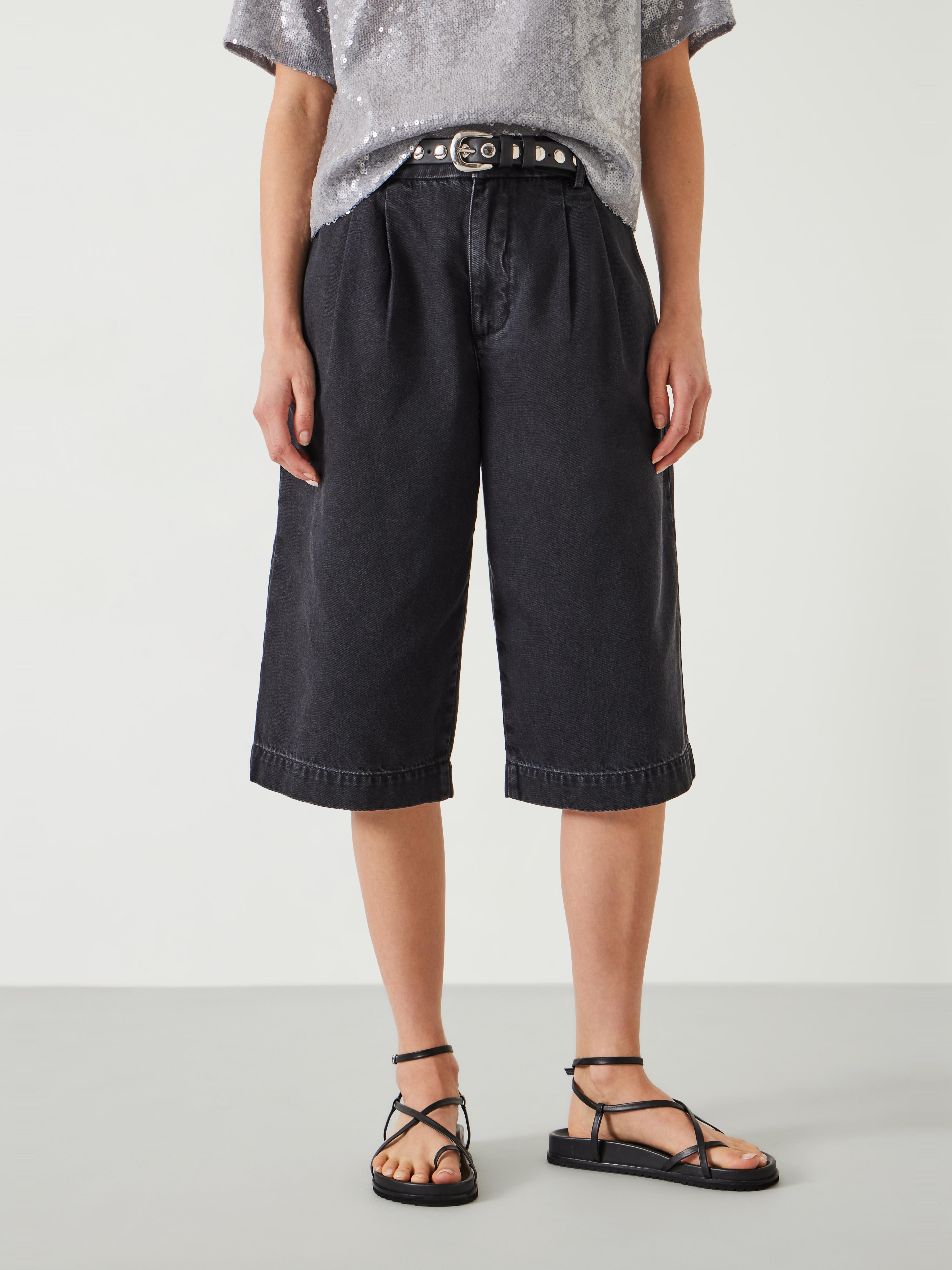 Lya Cropped Denim Bermuda Shorts