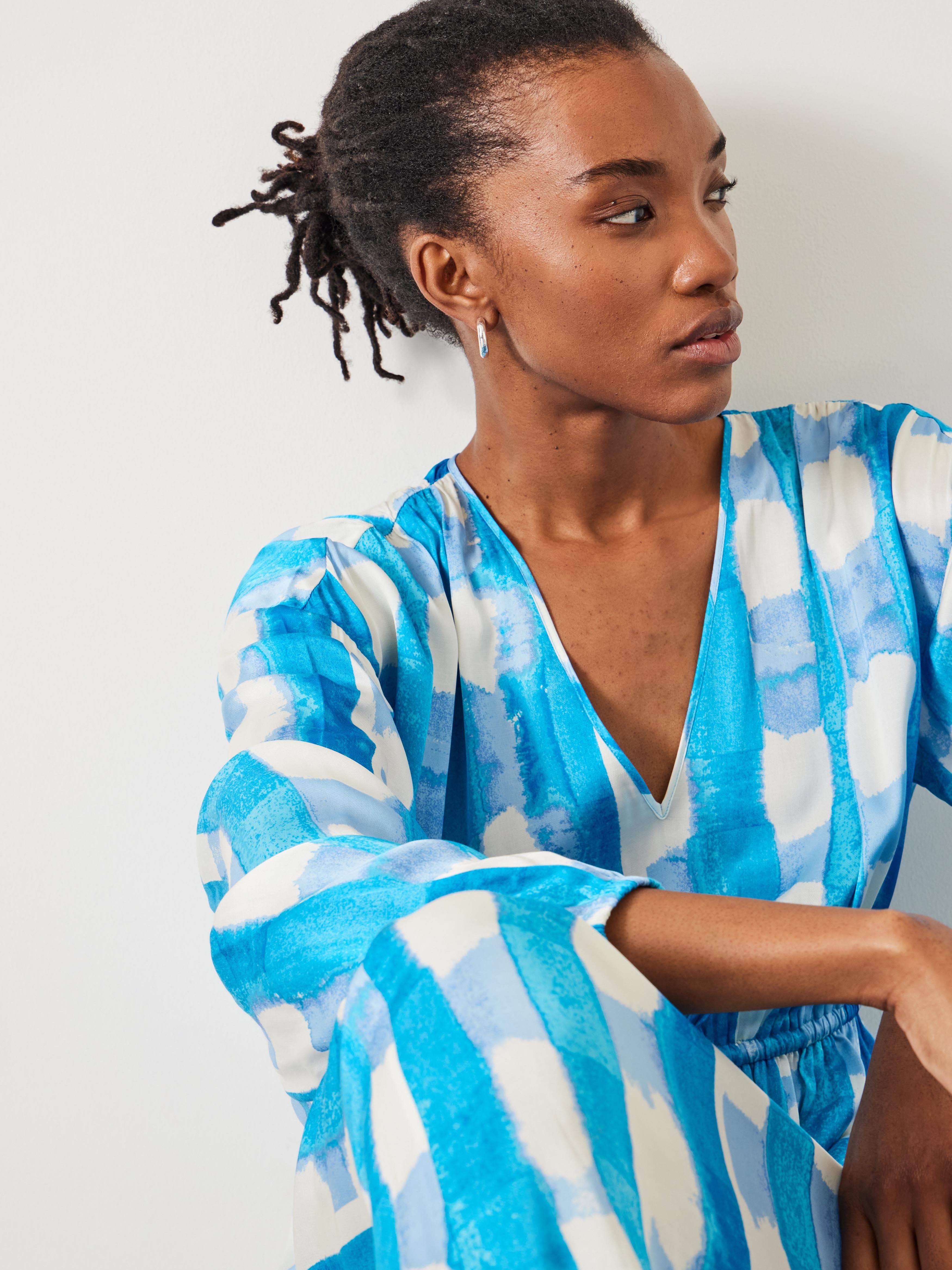 Clarette Watercolour Check Maxi Dress